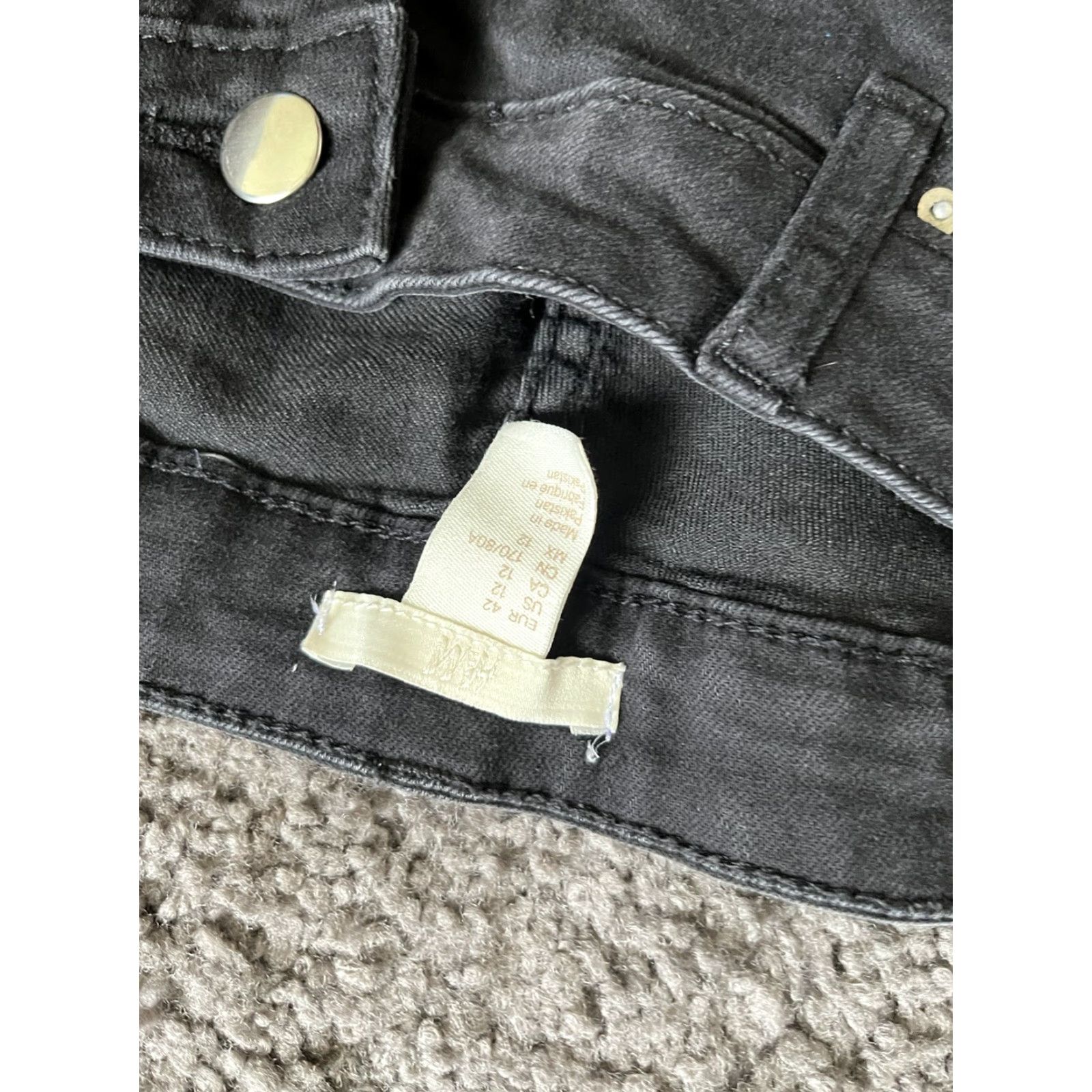 H&M H&M Womens High Rise Skinny Jeans 12 Black Solid Zip Up Size 34" / US 12 / IT 48 - 5 Thumbnail