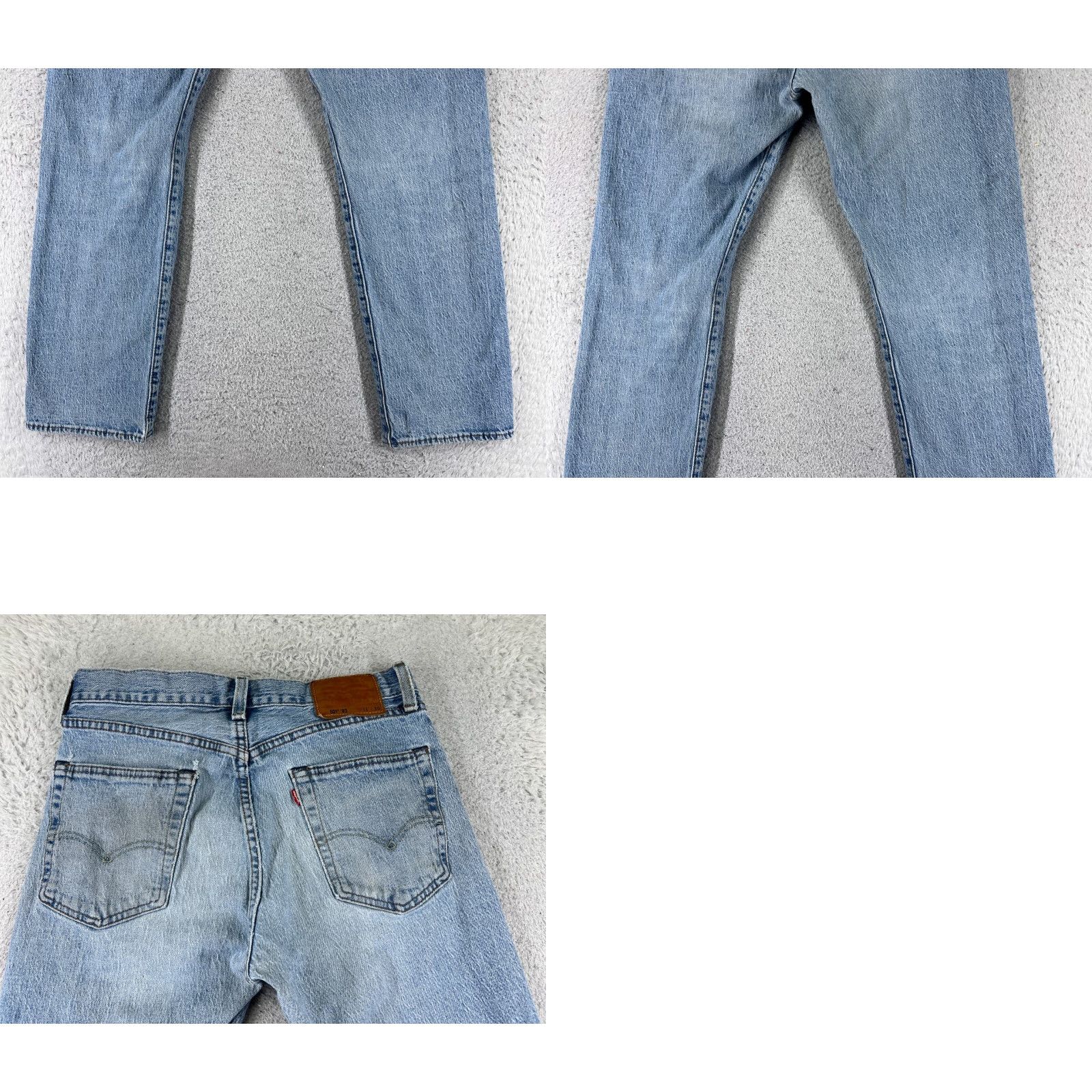 Levi's Levi's 501 Jeans Denim Blue Regular Adult 31 28x27 Button Fly Distressed 5-Pocket Solid Cotton Blend Vintage No Size US 31 - 10 Thumbnail