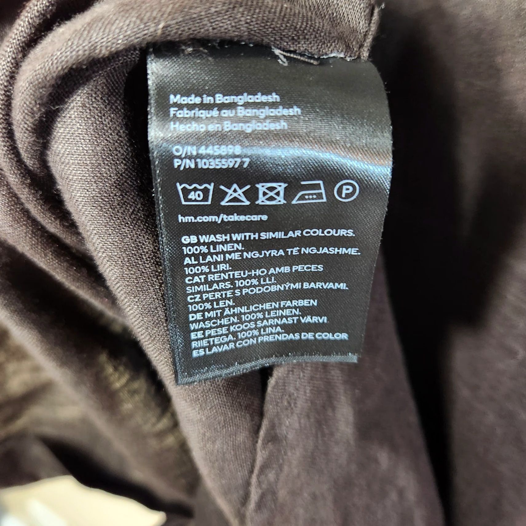 H&M H&M Mens |L| Dark Brown 100% Linen Short Sleeve Buttonfront Shirt Shirt Button-Up Pocketed Beach Preppy Vacation Mens L Brown Linen Size US L / EU 52-54 / 3 - 6 Thumbnail