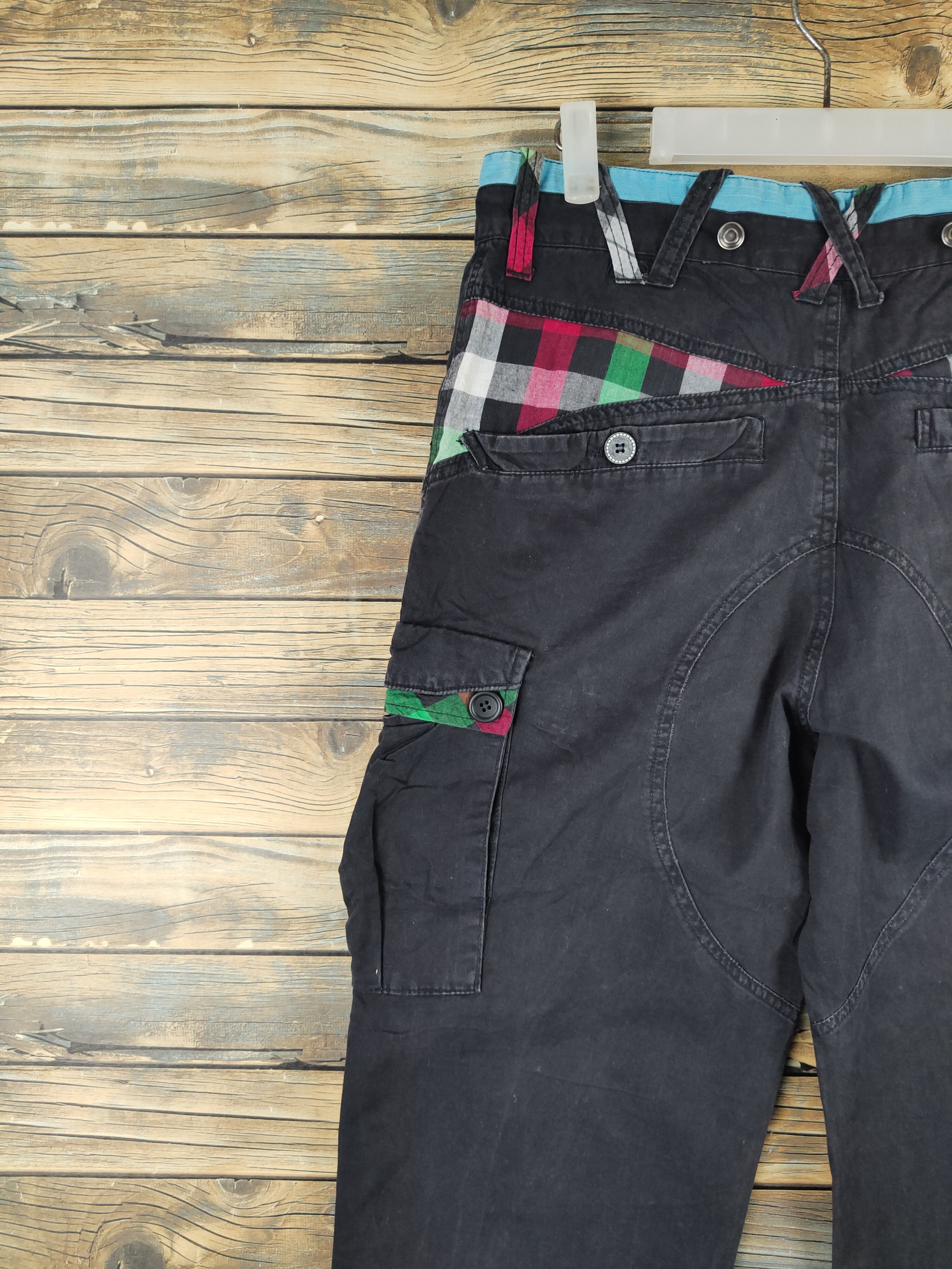 Japanese Brand DL Amp Black Multipocket Cargo Pants #2378 Size US 31 - 9 Thumbnail