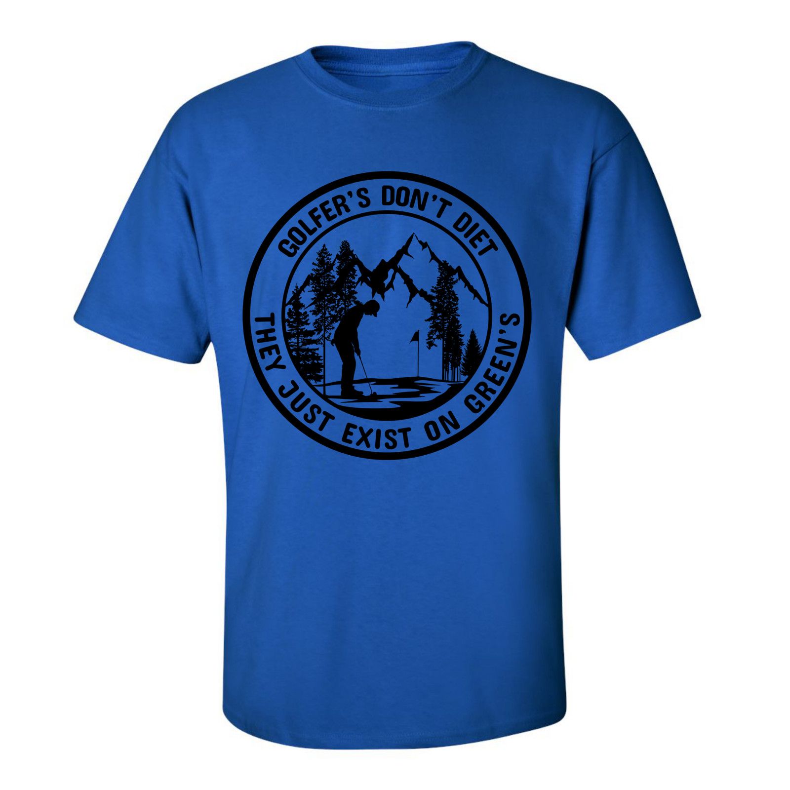 Gildan Golfers Don't Diet On Greens Funny Man Putting T-Shirt Size US L / EU 52-54 / 3 - 10 Thumbnail