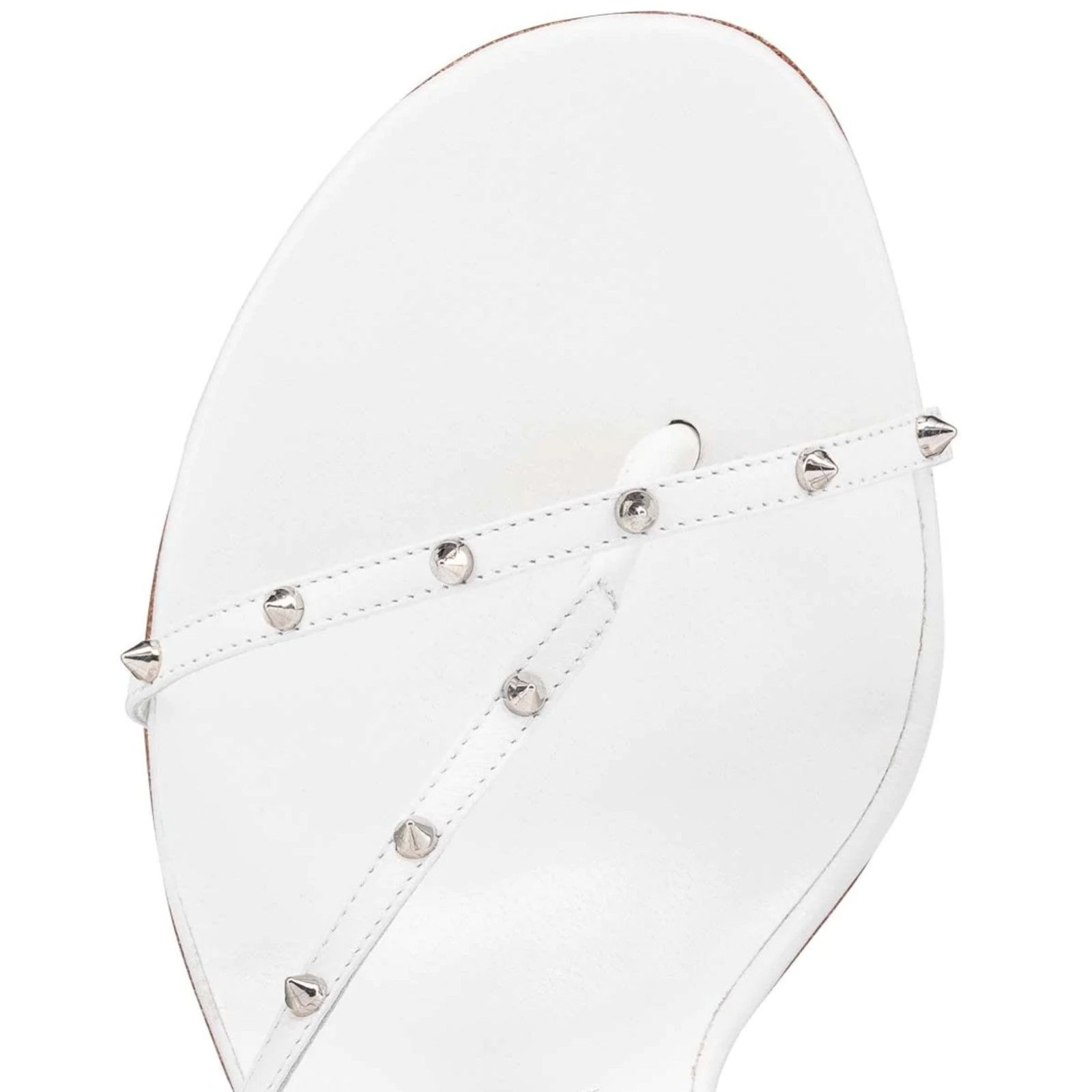 Christian Louboutin Riojana Spikes 100 White Ankle Strappy Sandal Heel Pump 41 Size US 11 / IT 41 - 6 Thumbnail