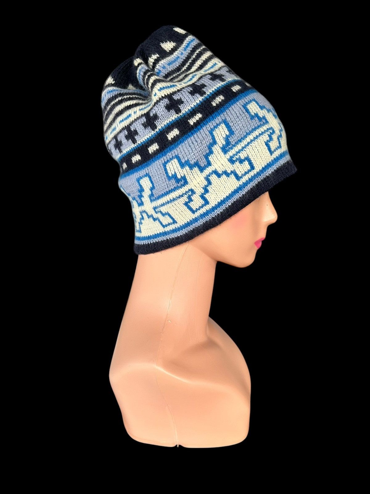 Japanese Brand × Kapital × Vintage Crochet Knitt Rare Design wool Beanie Hats Size ONE SIZE - 4 Thumbnail