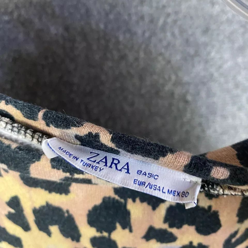Zara Zara Sweatshirt Women's Cropped Cheetah Print Pullover L Size L / US 10 / IT 46 - 3 Thumbnail