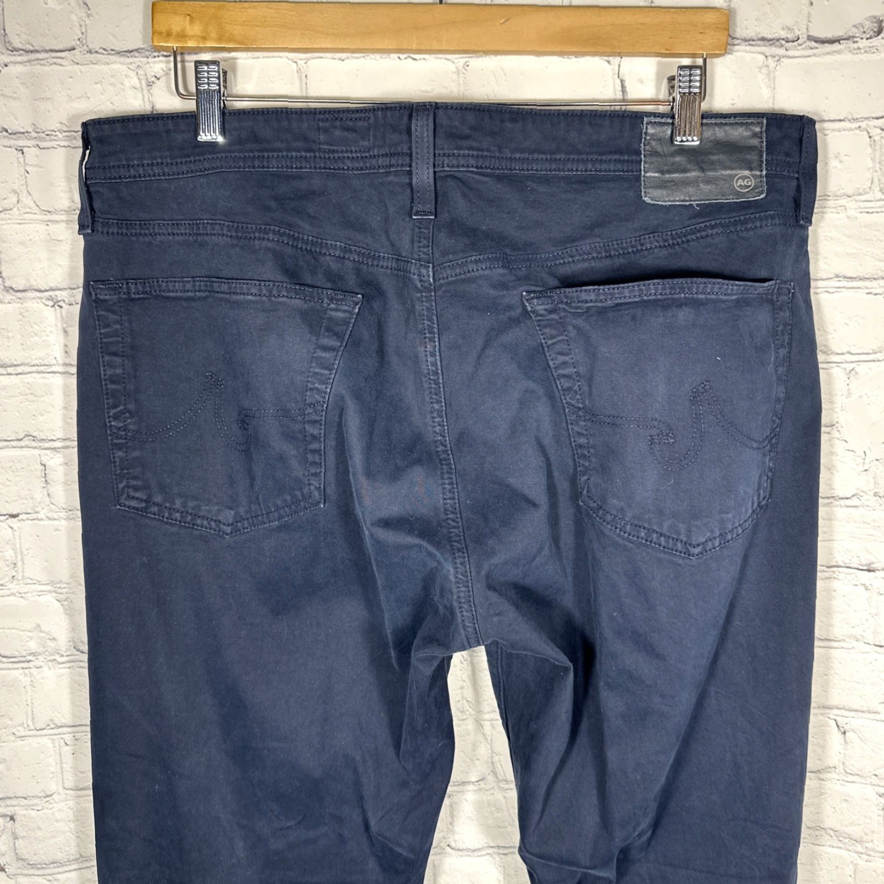 Vintage AG Adriano Goldschmied The Everett Slim Straight Jeans 36 Navy Blue Cotton Denim 34 Inseam Men Regular Zip Size US 36 / EU 52 - 5 Thumbnail
