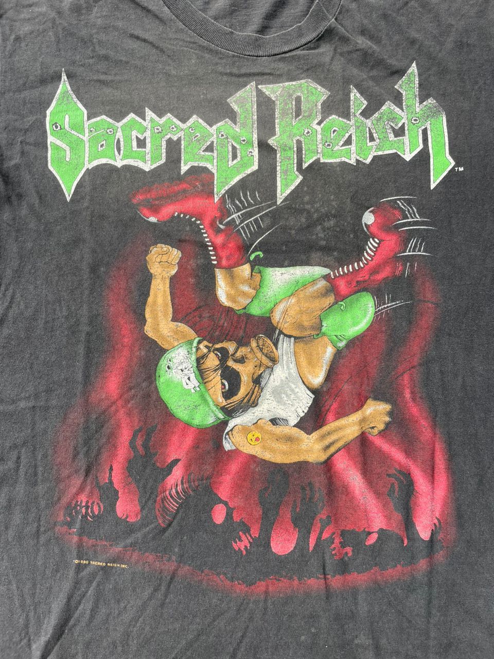 Band Tees Vintage 90s Sacred Reich World Tour Thrash Metal Band Tees Size US L / EU 52-54 / 3 - 3 Thumbnail