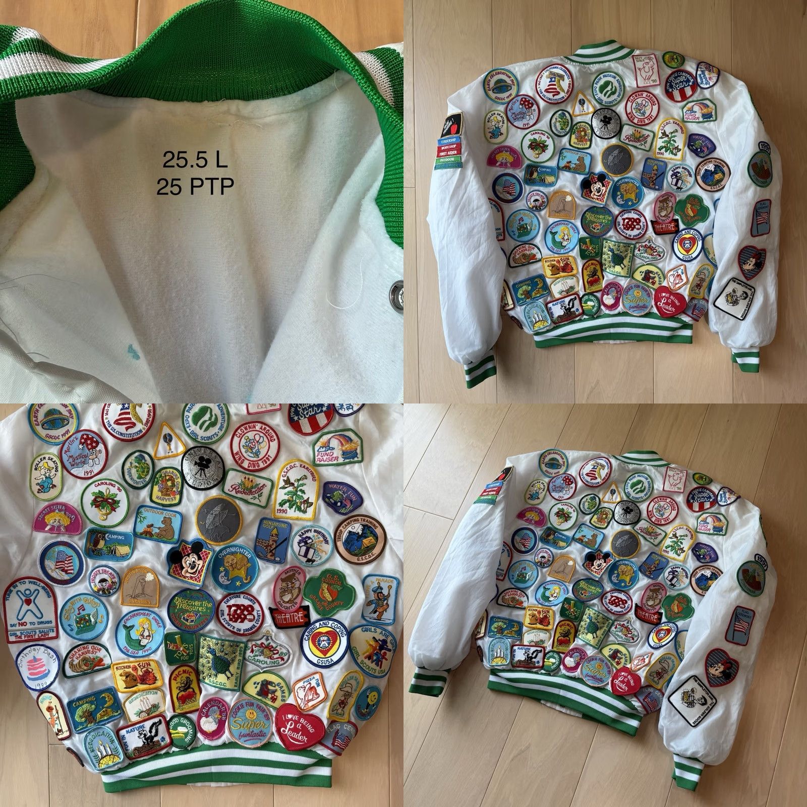 Vintage VINTAGE Girl Scout Bomber Jacket Medium White 80s Made in USA Americana Boho Size US L / EU 52-54 / 3 - 8 Thumbnail