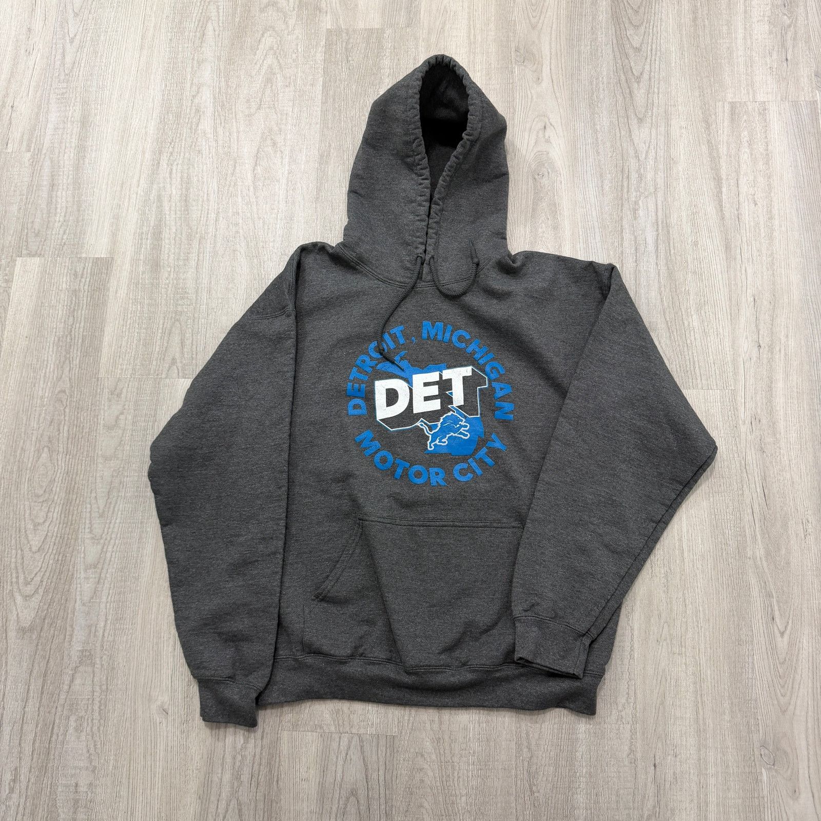 Vintage Detroit Lions Hoodie Men's Large Gray Blue Motor City Size US L / EU 52-54 / 3 - 1 Thumbnail