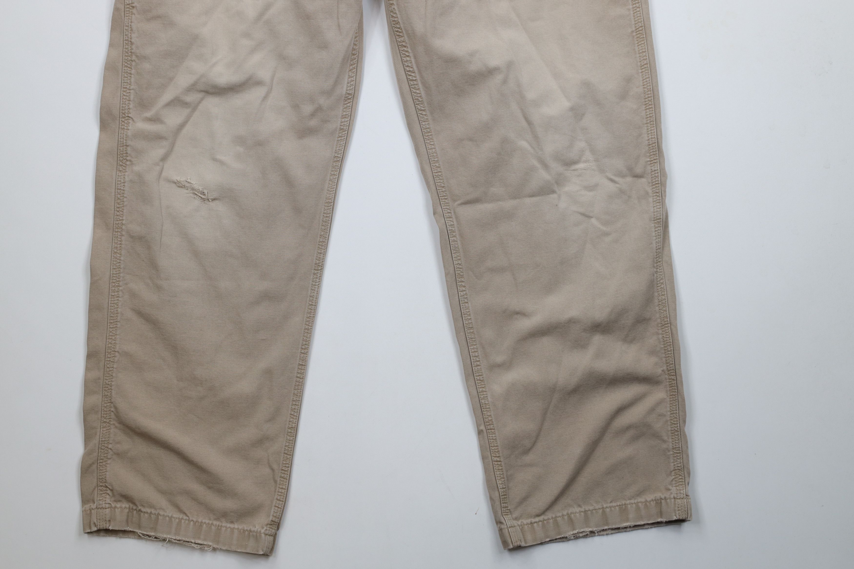 Carhartt × Vintage Vintage Y2K Carhartt Canvas Wide Leg Dungaree Pants Beige Size US 36 / EU 52 - 4 Thumbnail