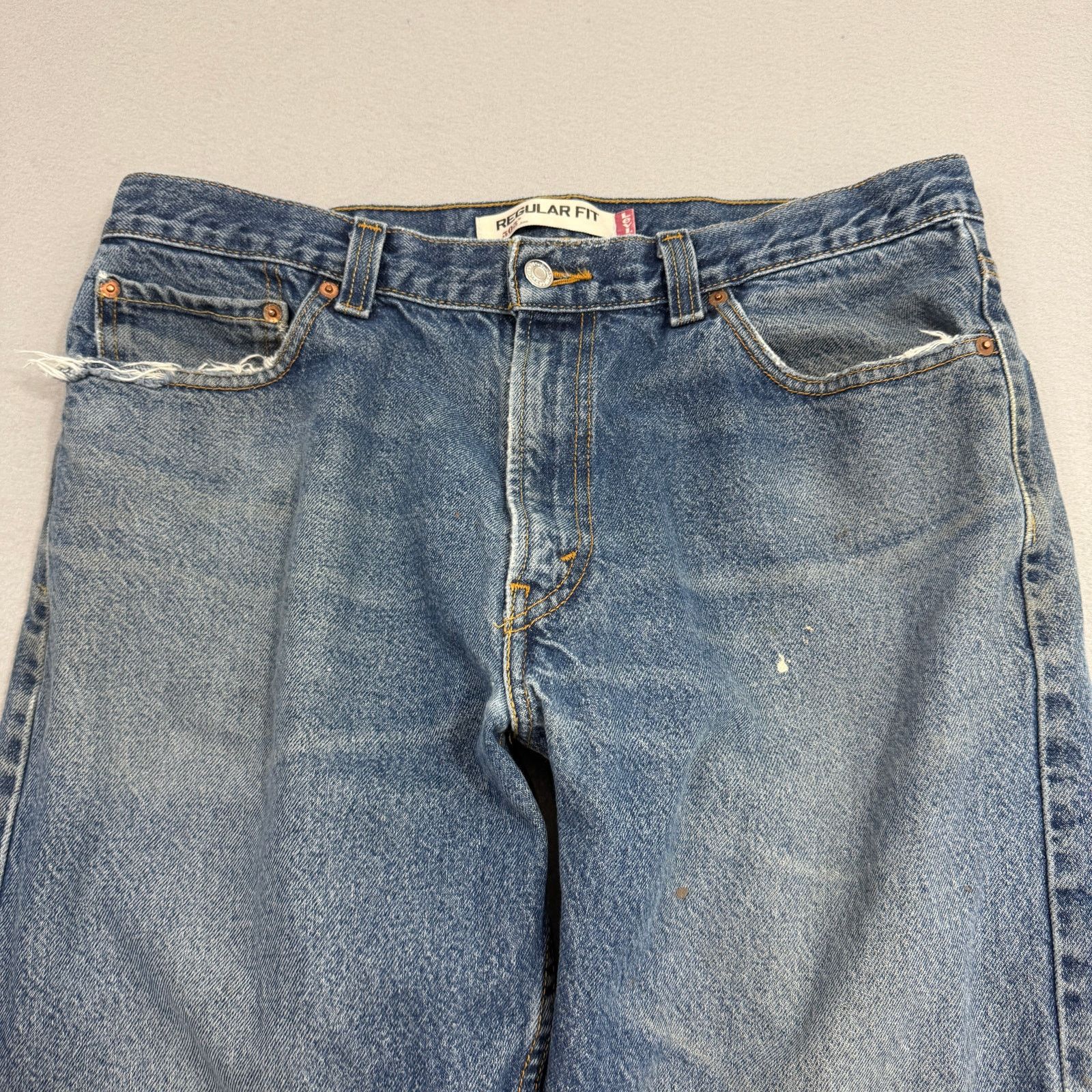Levi's Vintage Levis 505 Jeans Men's 36x32 Blue Faded Distressed Size US 36 / EU 52 - 4 Thumbnail