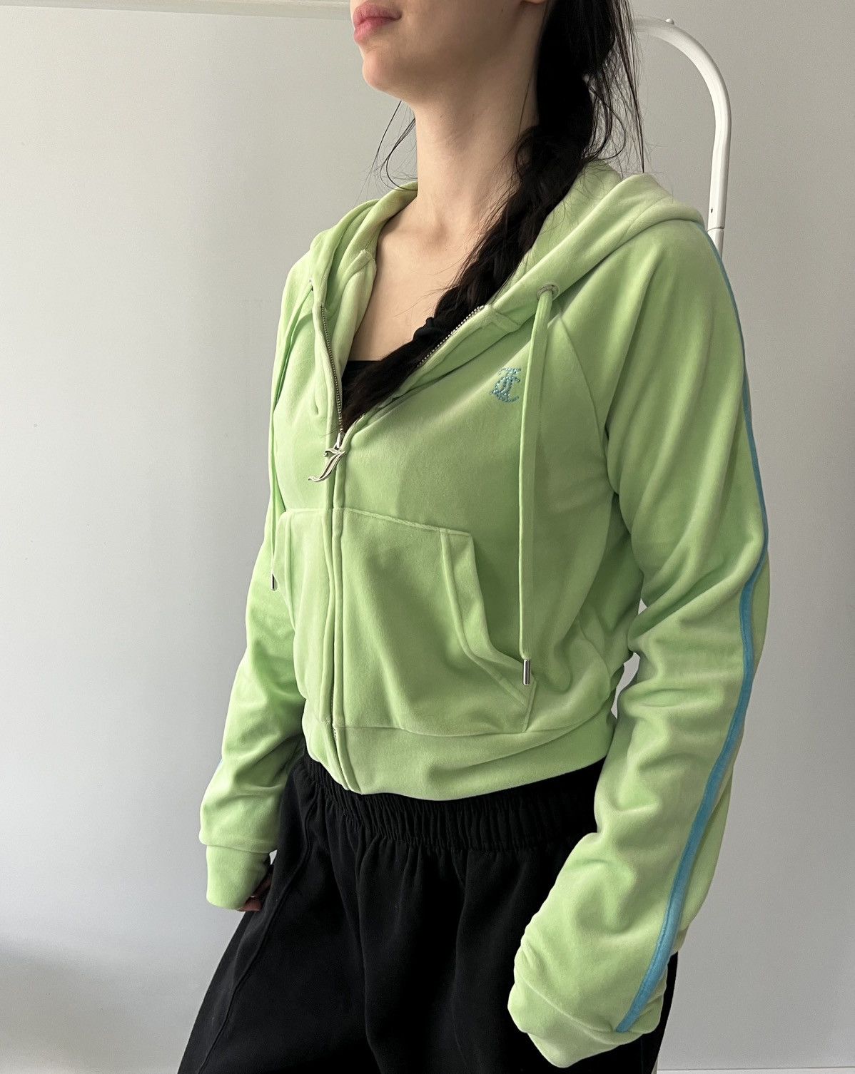 Juicy Couture Juicy Couture Women's Green Madison Hoodie Velour Medium Size M / US 6-8 / IT 42-44 - 4 Thumbnail