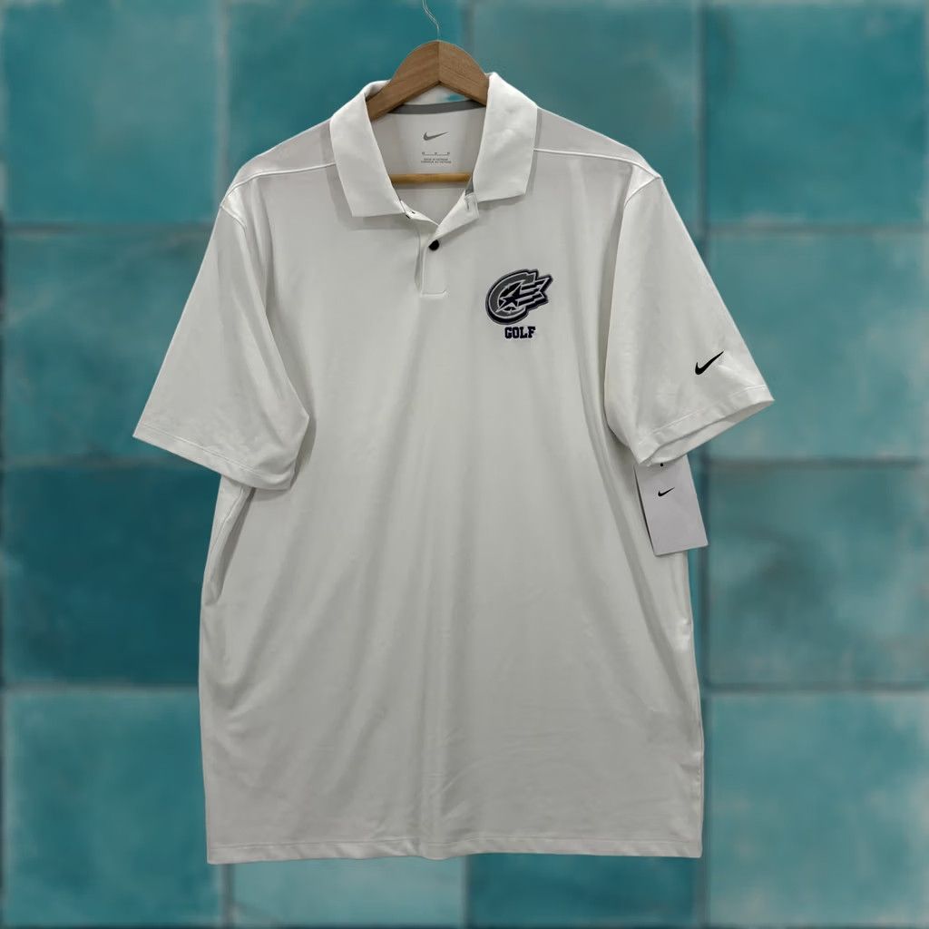 Nike Nike Golf Polo Shirt Mens Medium White Stretch Performance Logo Short Sleeve Polo Size US M / EU 48-50 / 2 - 1 Thumbnail