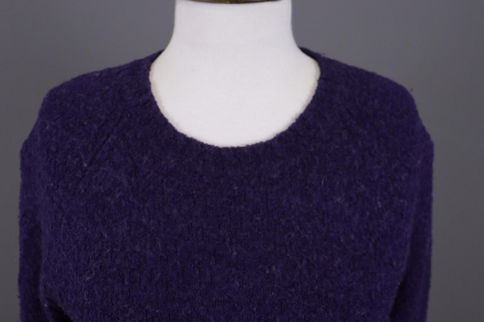 Designer Miss Sixty Purple Knit Cropped Sweater Size S Size S / US 4 / IT 40 - 4 Thumbnail