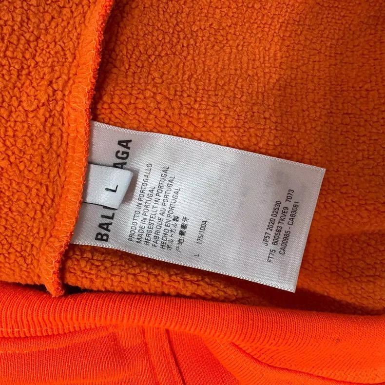 Balenciaga Balenciaga Fluorescent Orange Classic Wave Logo Hoodie Size US L / EU 52-54 / 3 - 5 Thumbnail