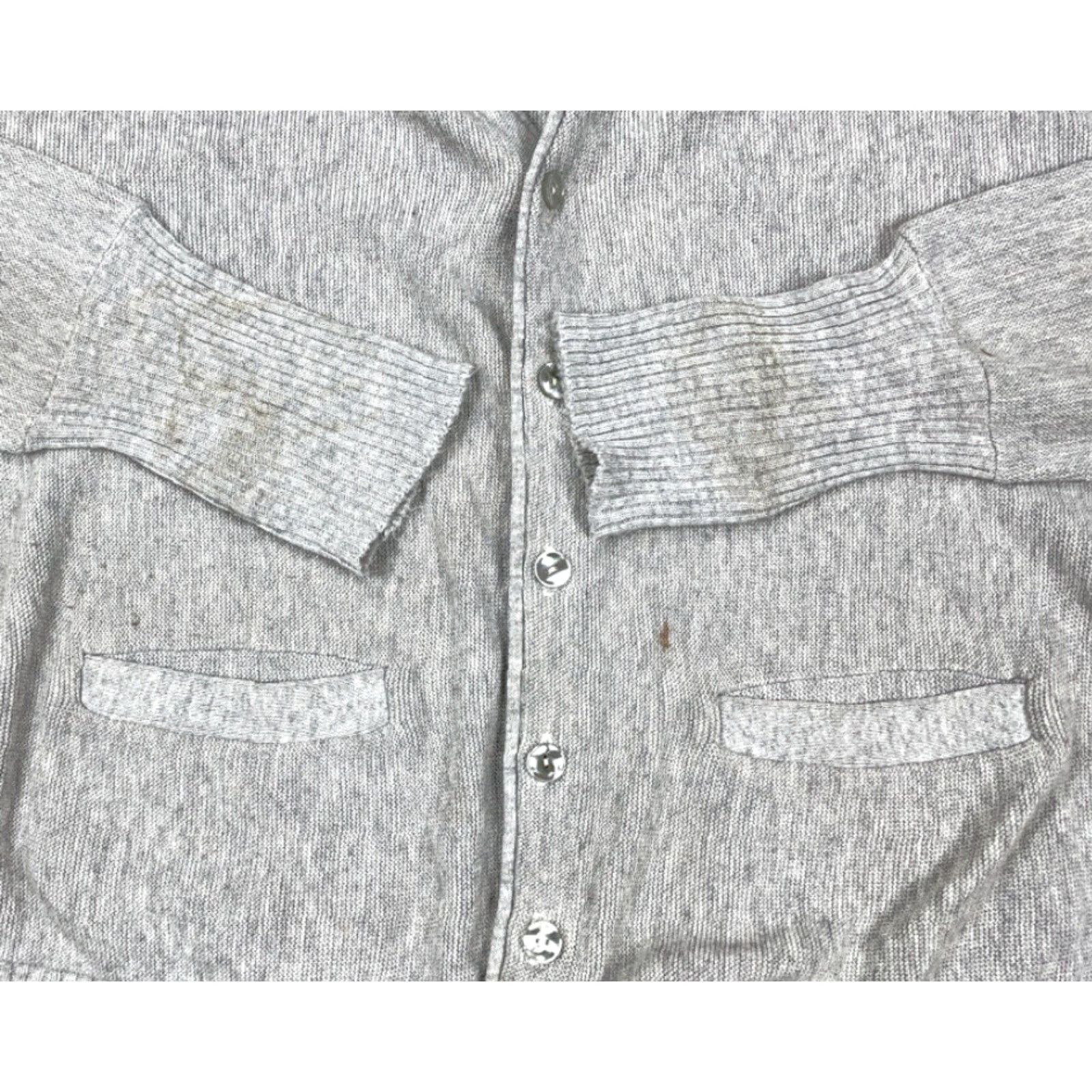 Vintage VINTAGE 80s Gray Cardigan Sweater Lightweight Indie Hipster Golf Men’s L Size US L / EU 52-54 / 3 - 4 Thumbnail