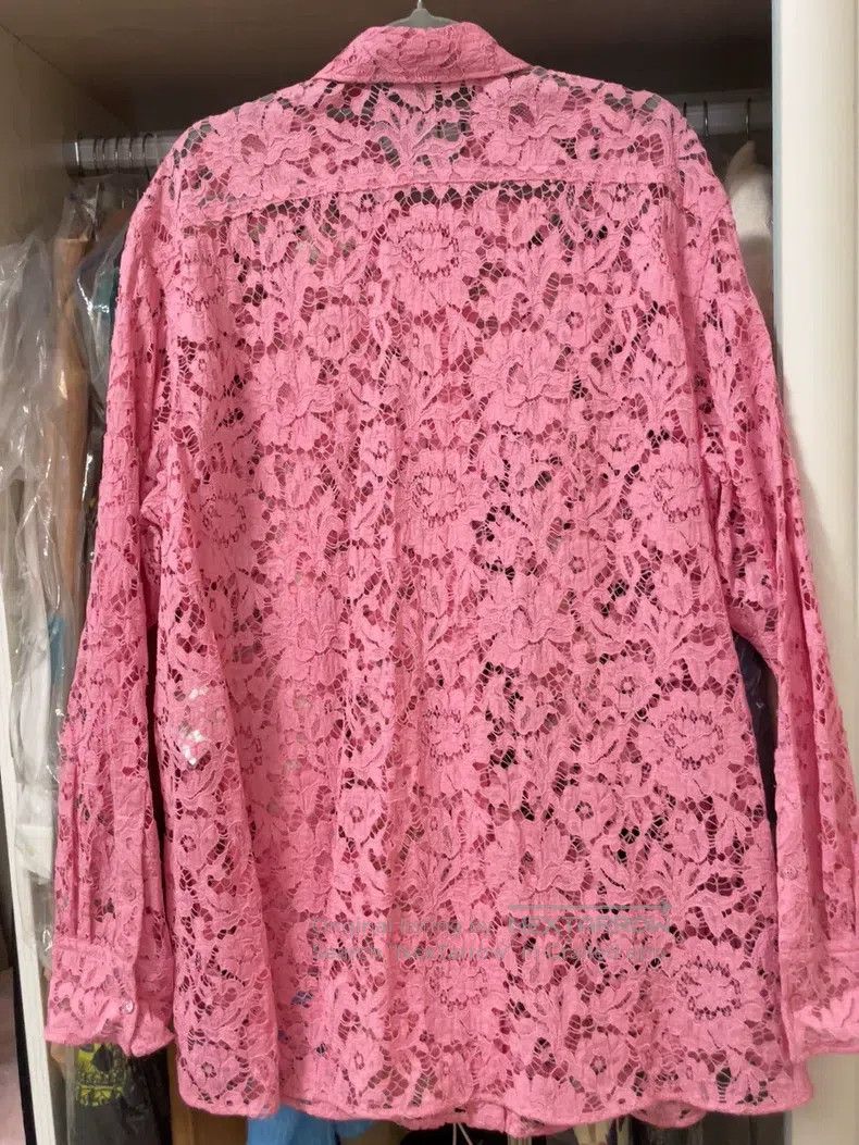 Valentino Valentino Pink lace shirt Size L / US 10 / IT 46 - 6 Thumbnail