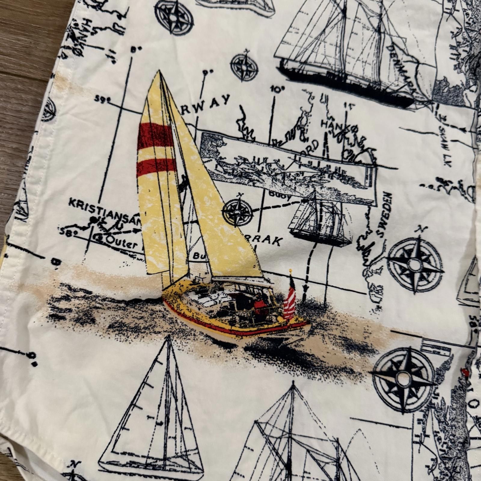 Puritan Vintage 90s Puritan Art Sailing Travel All Over Print Shirt Size US M / EU 48-50 / 2 - 2 Thumbnail