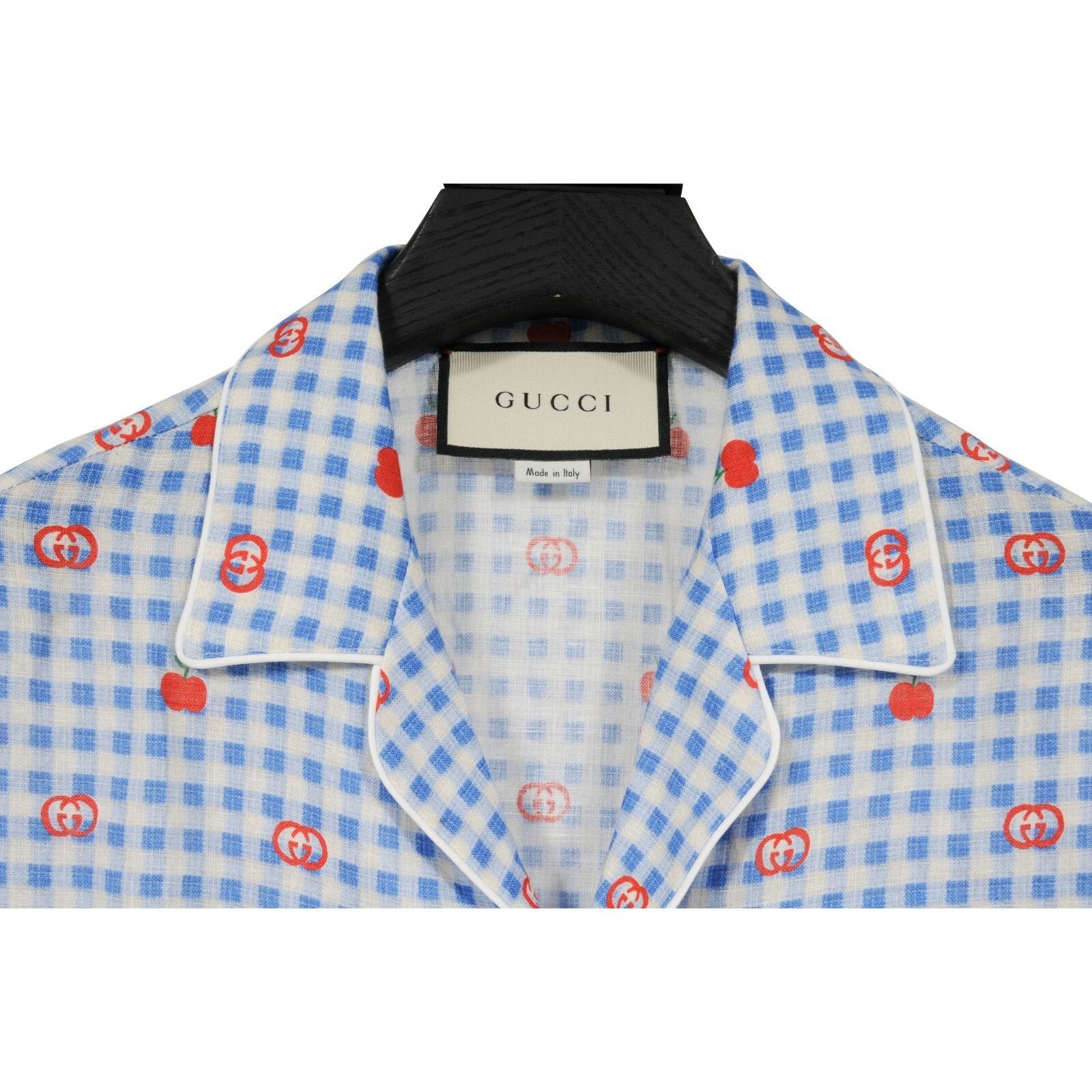 Gucci Pyjama Shirt Gingham Blue Red GG Logo Size US M / EU 48-50 / 2 - 6 Thumbnail