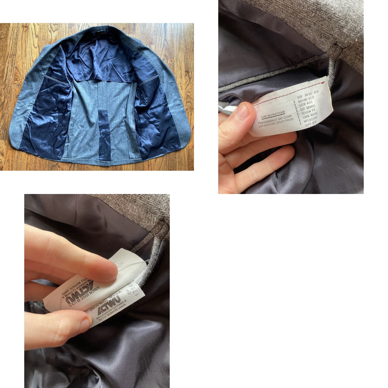 Brooks Brothers VINTAGE Brooks Brothers Blazer Mens 39R Gray Wool Herringbone Single-Breasted Three-Button Sports Jacket Regular Fit Jacket/Coat Size 40R - 9 Thumbnail