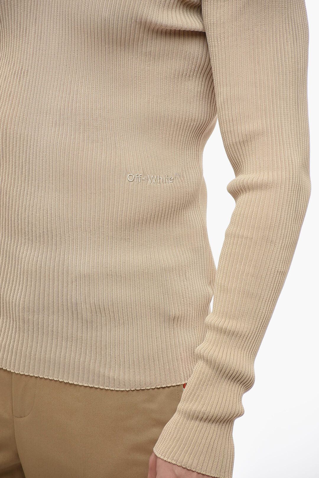 Off-White og1mm0526 Turtleneck Sweater in Beige Size US L / EU 52-54 / 3 - 3 Thumbnail