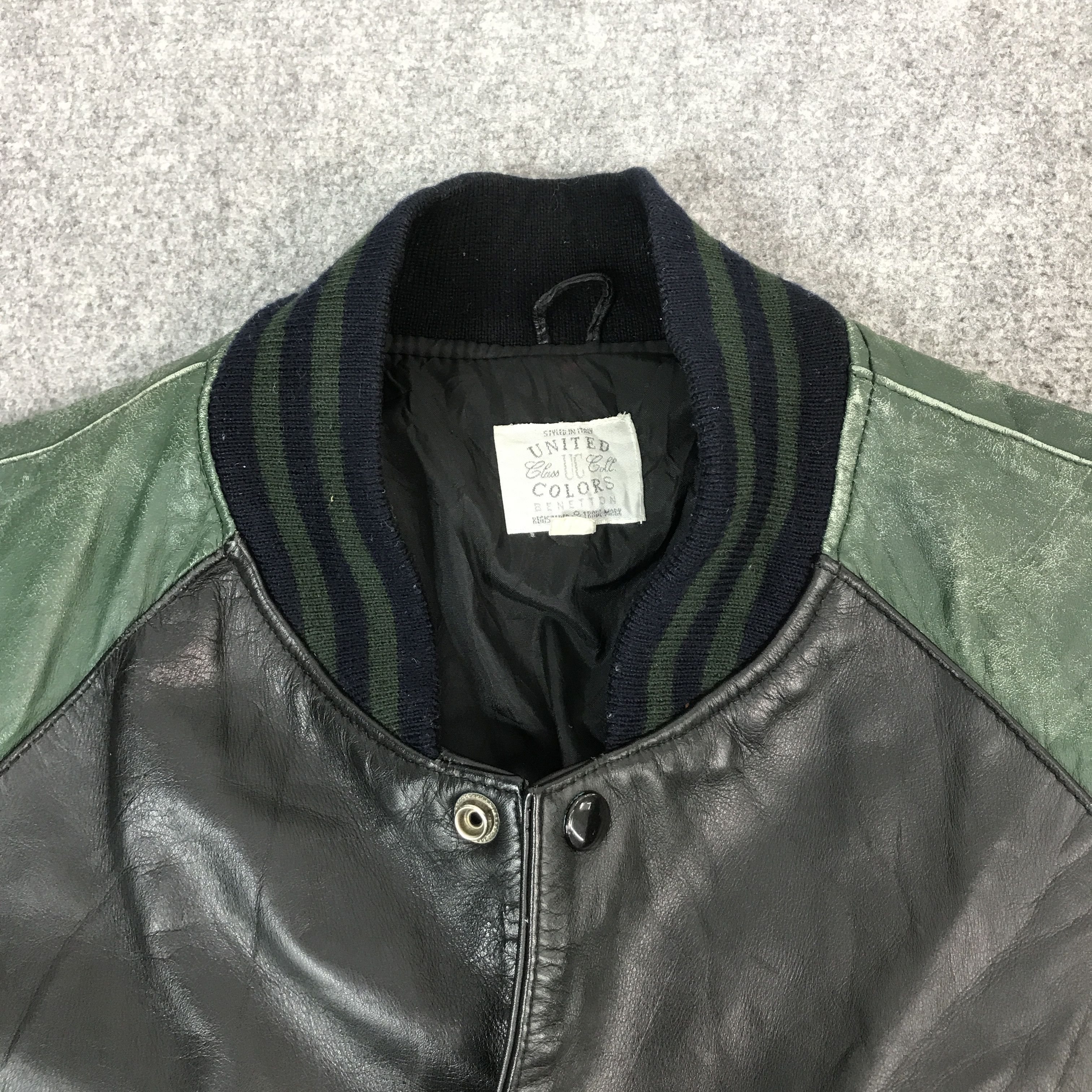 United Colors Of Benetton benetton varsity snap Button Leather jacket Size US L / EU 52-54 / 3 - 8 Thumbnail