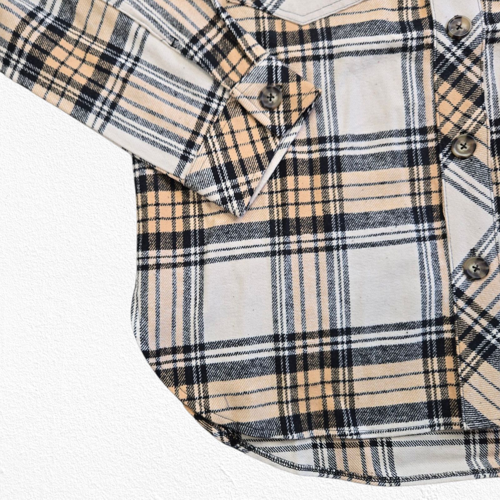 Sanctuary Sanctuary Beige Plaid Button Up Flannel Shacket Size Large Size L / US 10 / IT 46 - 4 Thumbnail