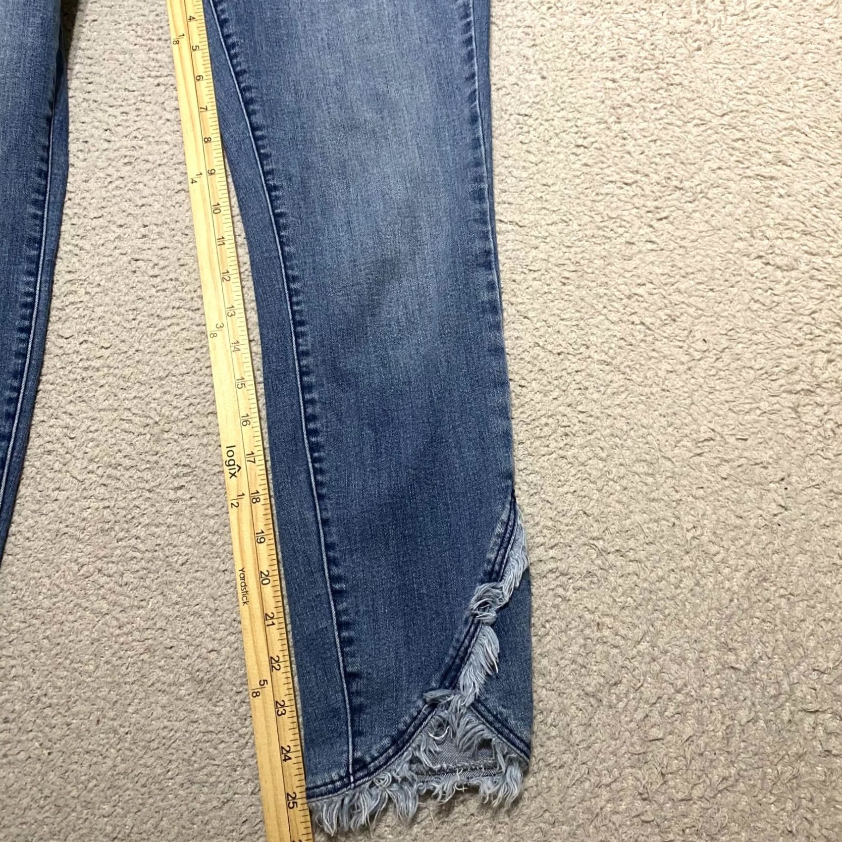 Denime Liverpool Jeans Liverpool Womens Jeans Blue Medium Wash 8 Skinny Crop 5-Pocket Denim Stretch Mid Rise Womens Jeans Size 30" / US 8 / IT 44 - 6 Thumbnail
