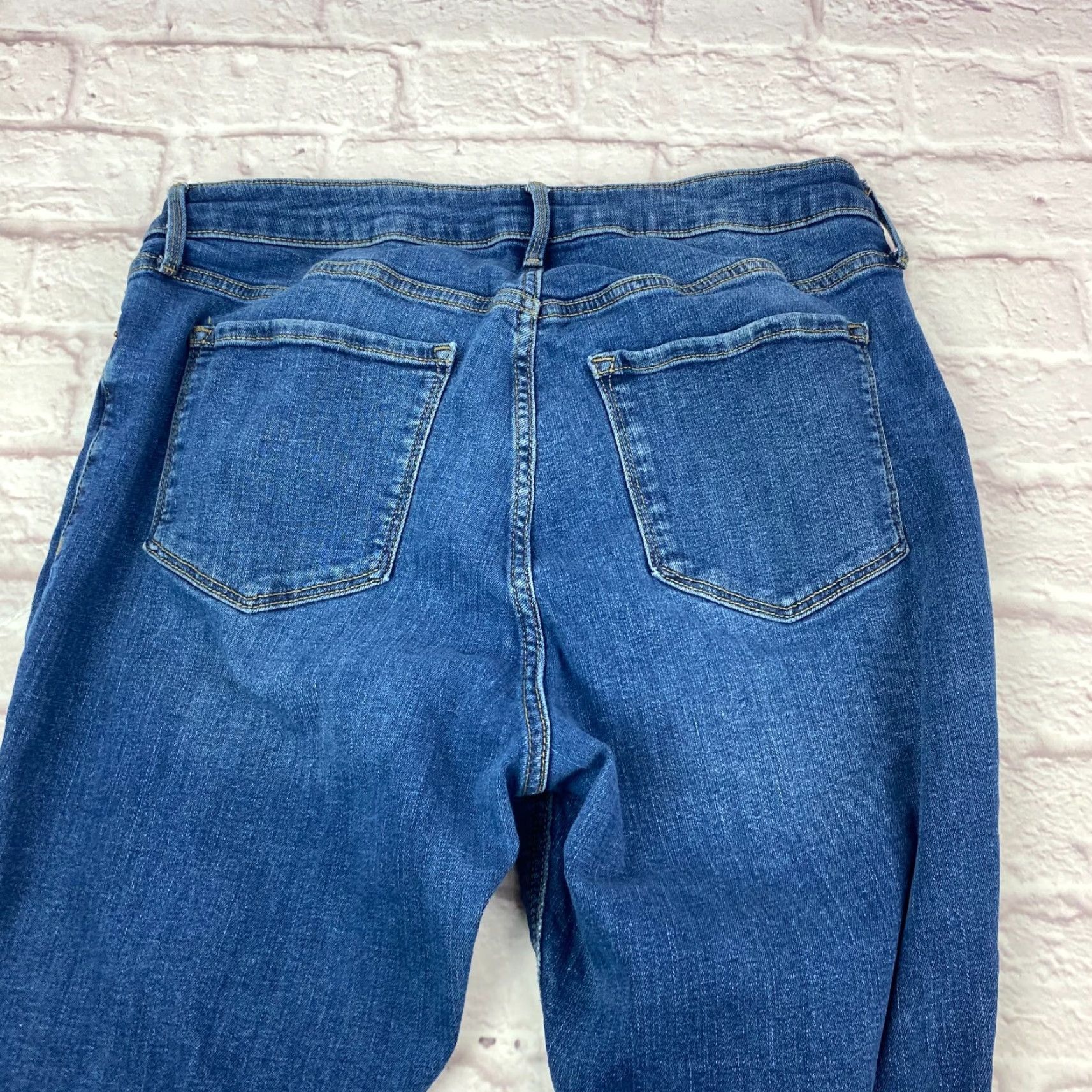 Old Navy Old Navy Womens High Rise Super Skinny Rockstar Jeans 14 Regular Blue Distressed Denim Slim Jeans Womens 14 Regular Blue Distressed Size 36" / US 14 / IT 50 - 5 Thumbnail