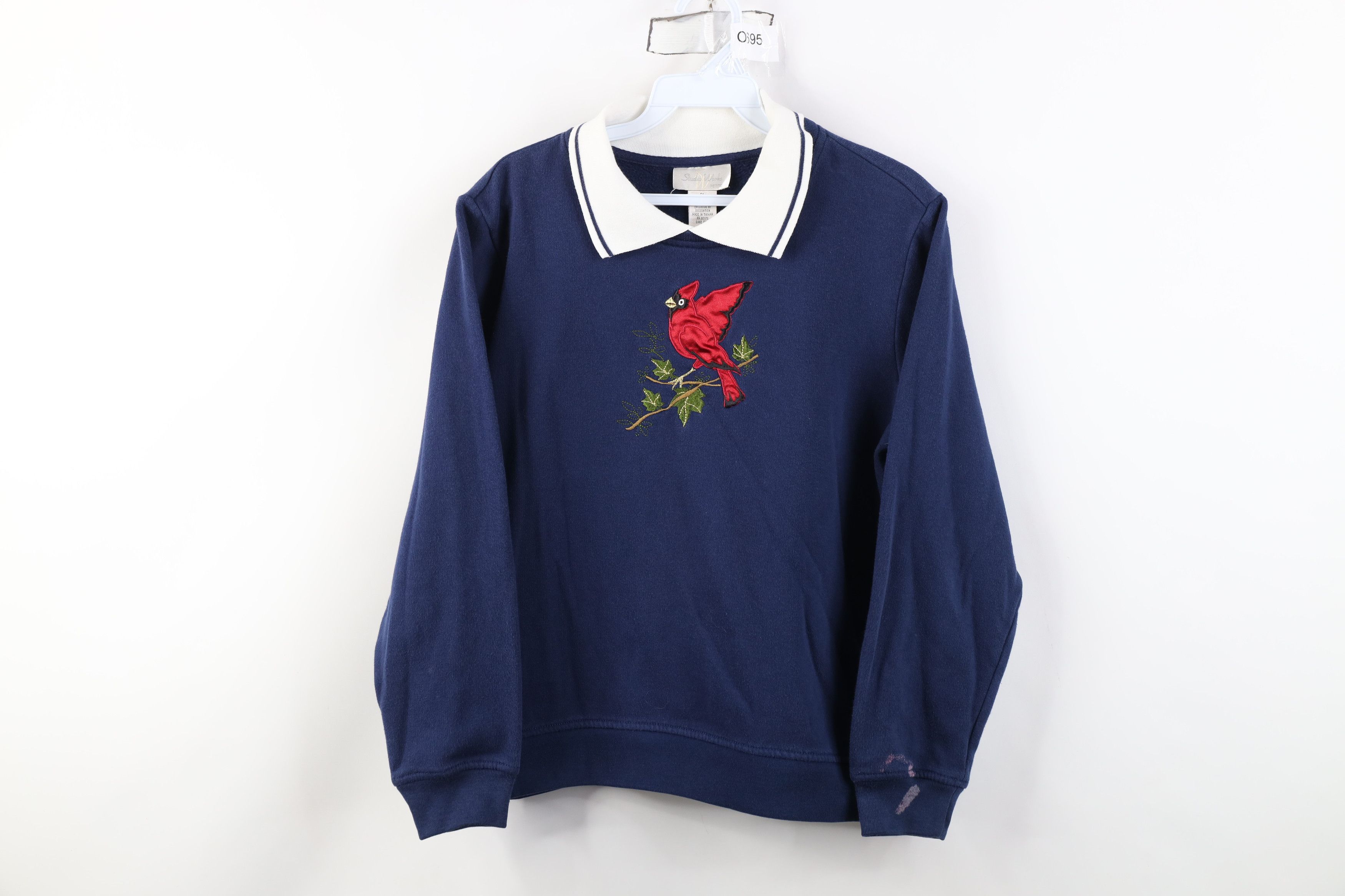 Vintage Vintage 90s Streetwear Bird Collared Sweatshirt Blue Size L / US 10 / IT 46 - 1 Thumbnail