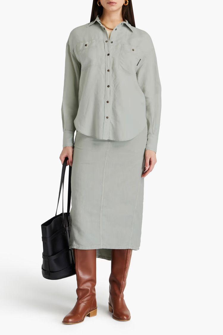 Brunello Cucinelli o1y0725 Shirt in Sage Green Size L / US 10 / IT 46 - 2 Thumbnail