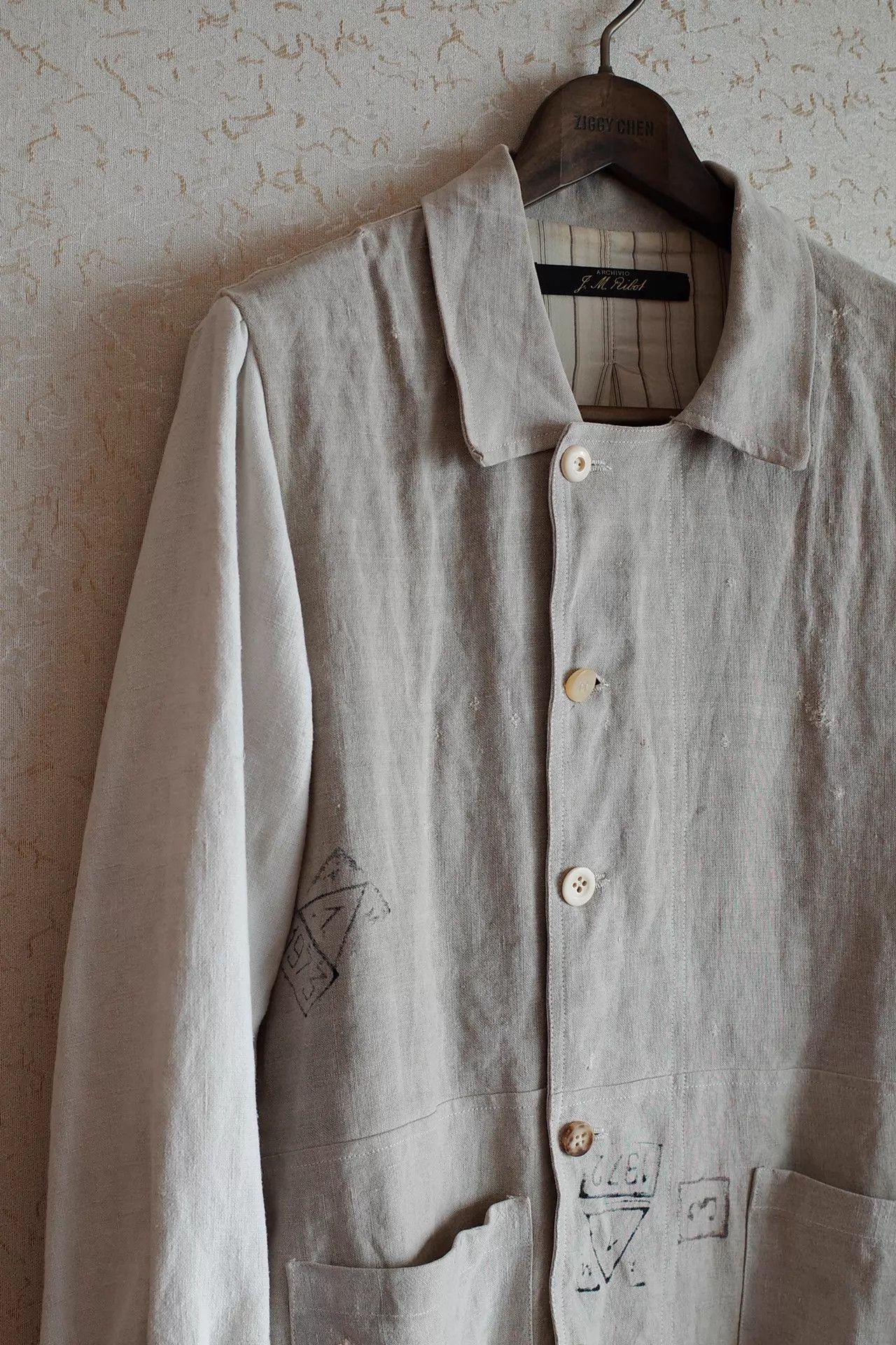 Archivio J.M. Ribot Archivio JM Ribot 00s Vintage Linen Patchwork Jacket Size US S / EU 44-46 / 1 - 4 Thumbnail