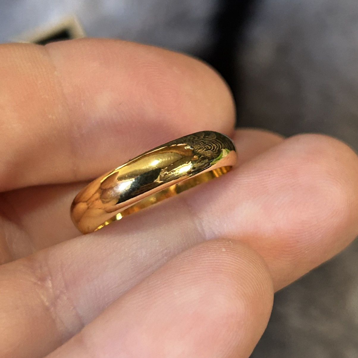 Jewelry Shiny 18kt gold plated 4mm stainless steel comfort ring 8 Size ONE SIZE - 5 Thumbnail