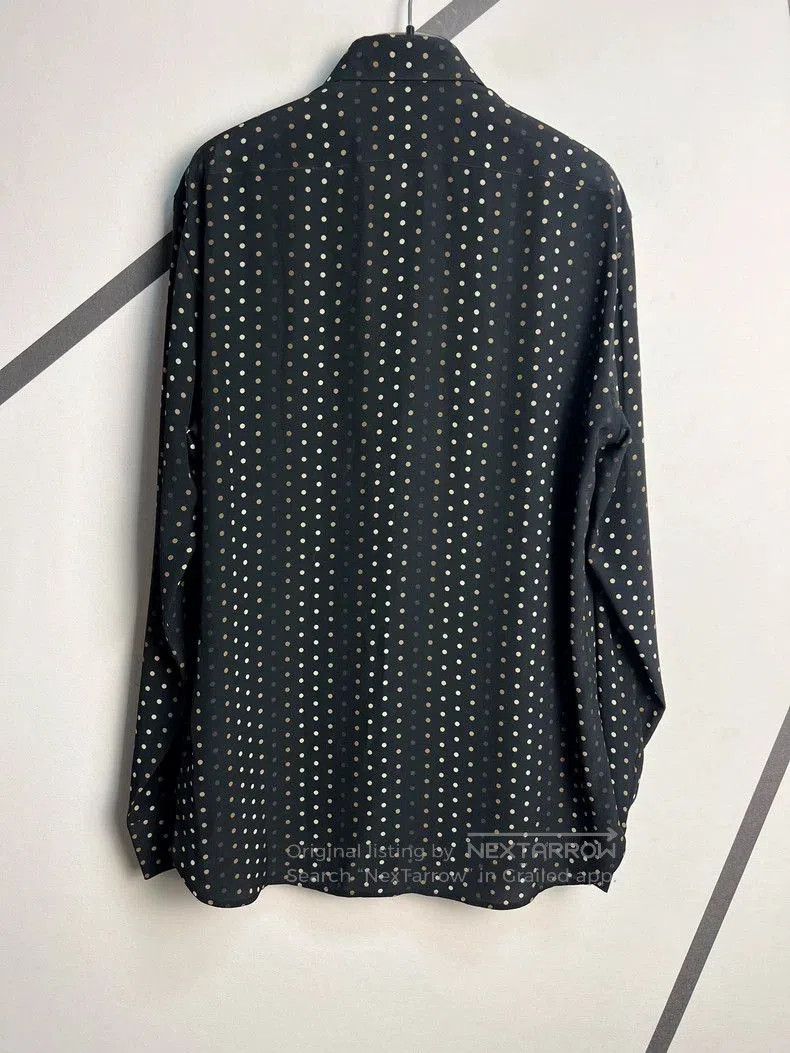 Saint Laurent Paris Saint Laurent Silk Polka Dot Button-Up Shirt Size US M / EU 48-50 / 2 - 2 Thumbnail