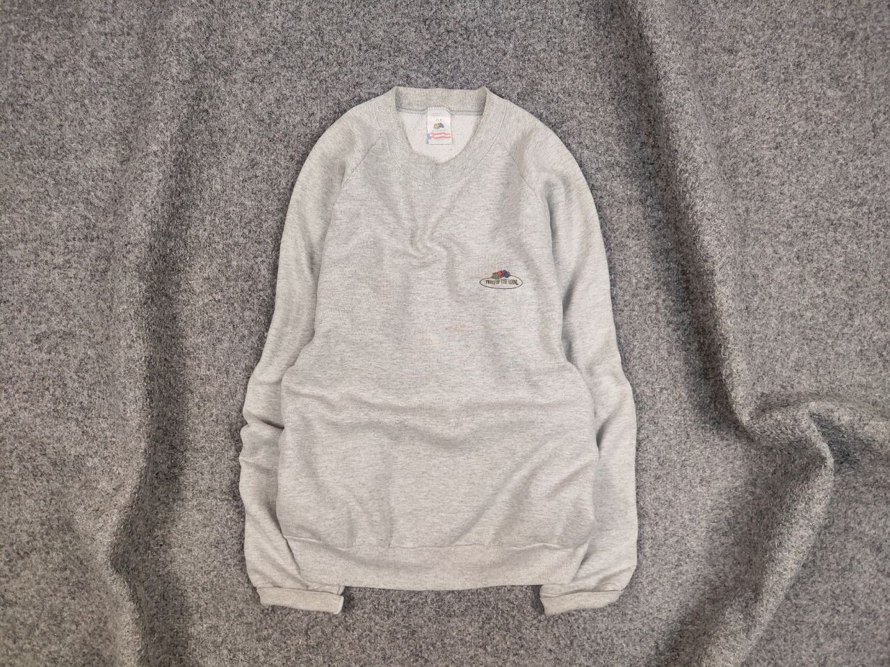 Fruit Of The Loom Vintage 90's Fruit Of The Loom Blank Crew Chek Sweatshirt Size US M / EU 48-50 / 2 - 1 Thumbnail
