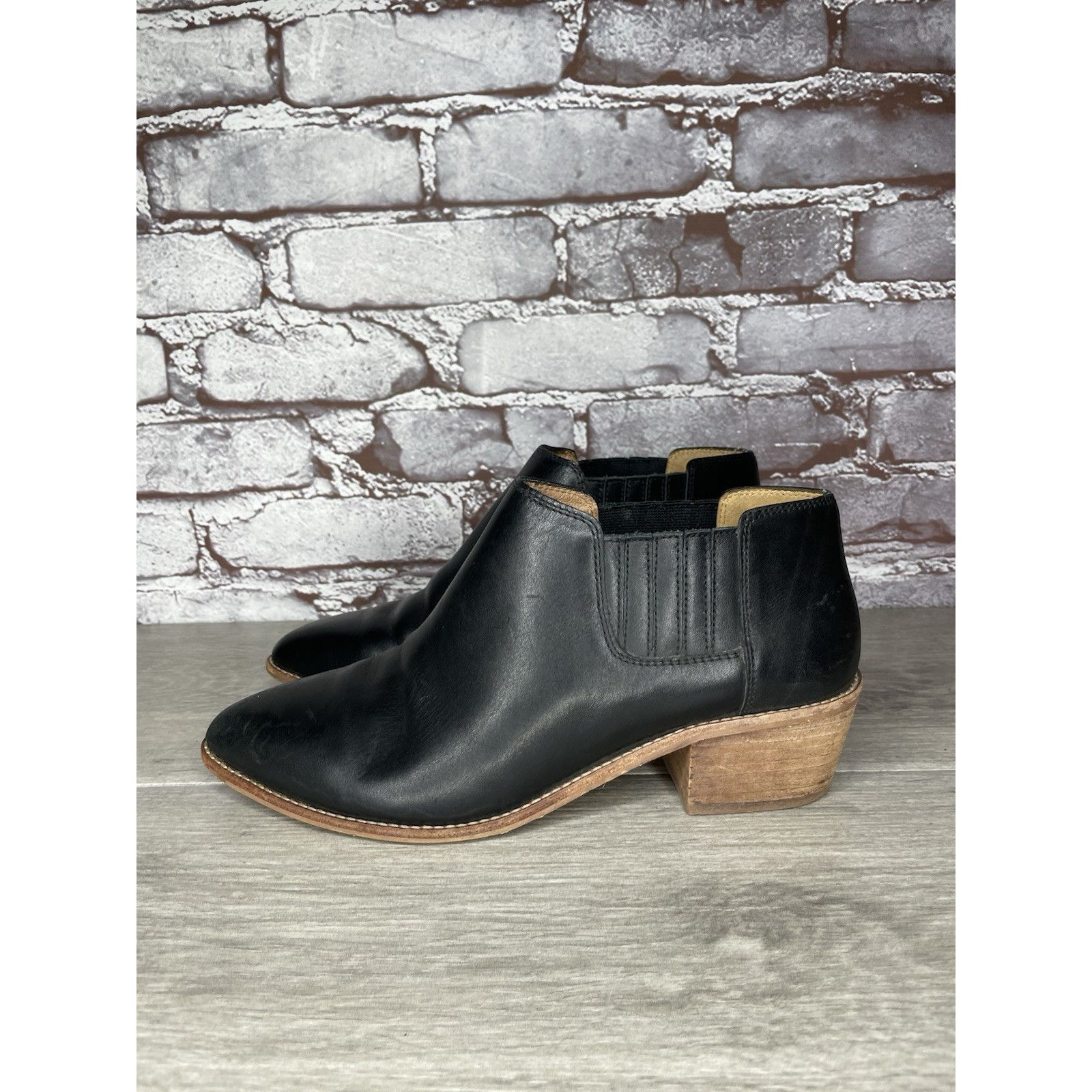 Madewell Madewell The Myles Black Leather Ankle Booties Heeled Boots Size US 8 / IT 38 - 20 Thumbnail