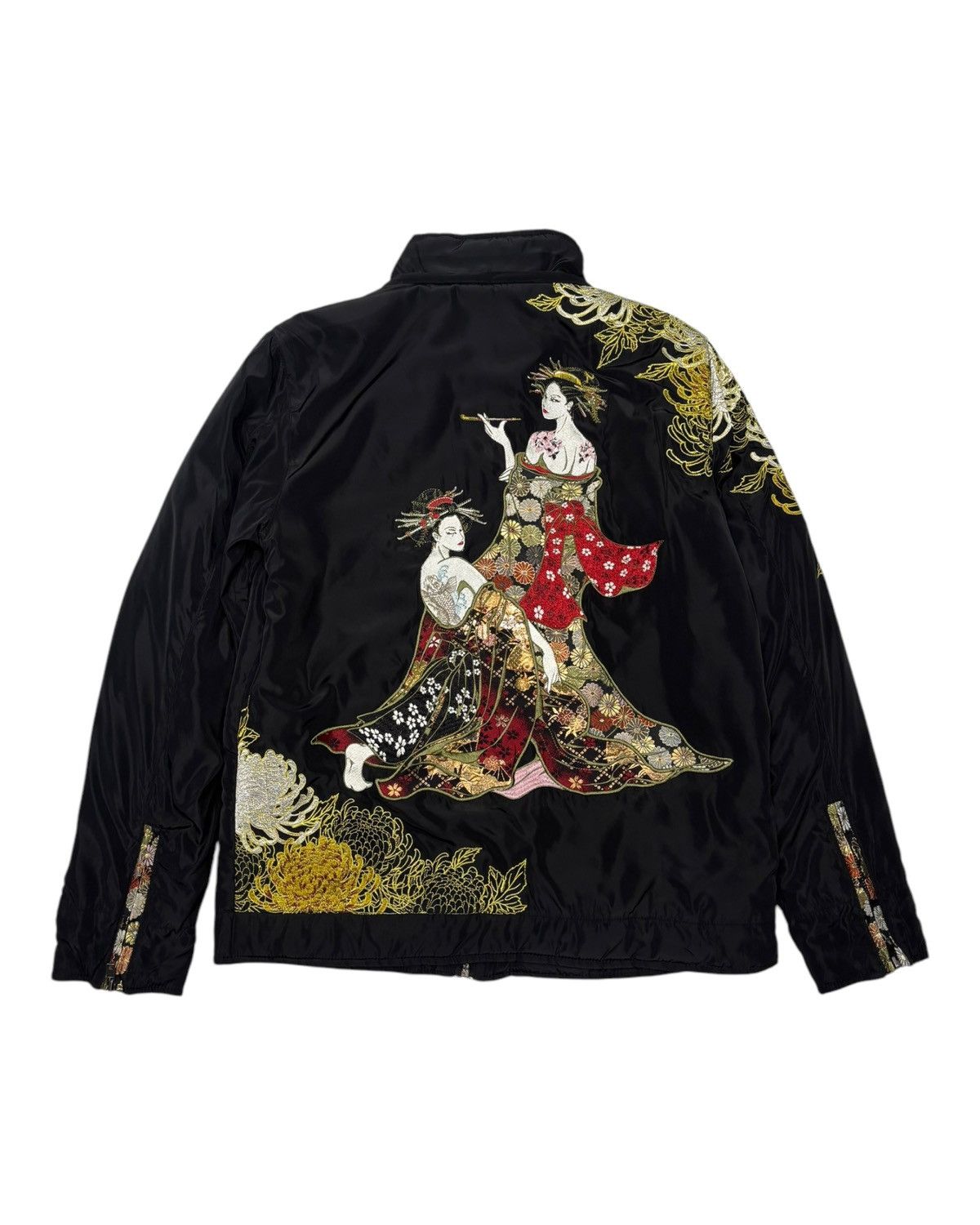Kamakura RARE🔥JAPANESE TRADITION GEISHA EMBROIDERY PUFFER JACKET Size US M / EU 48-50 / 2 - 5 Thumbnail