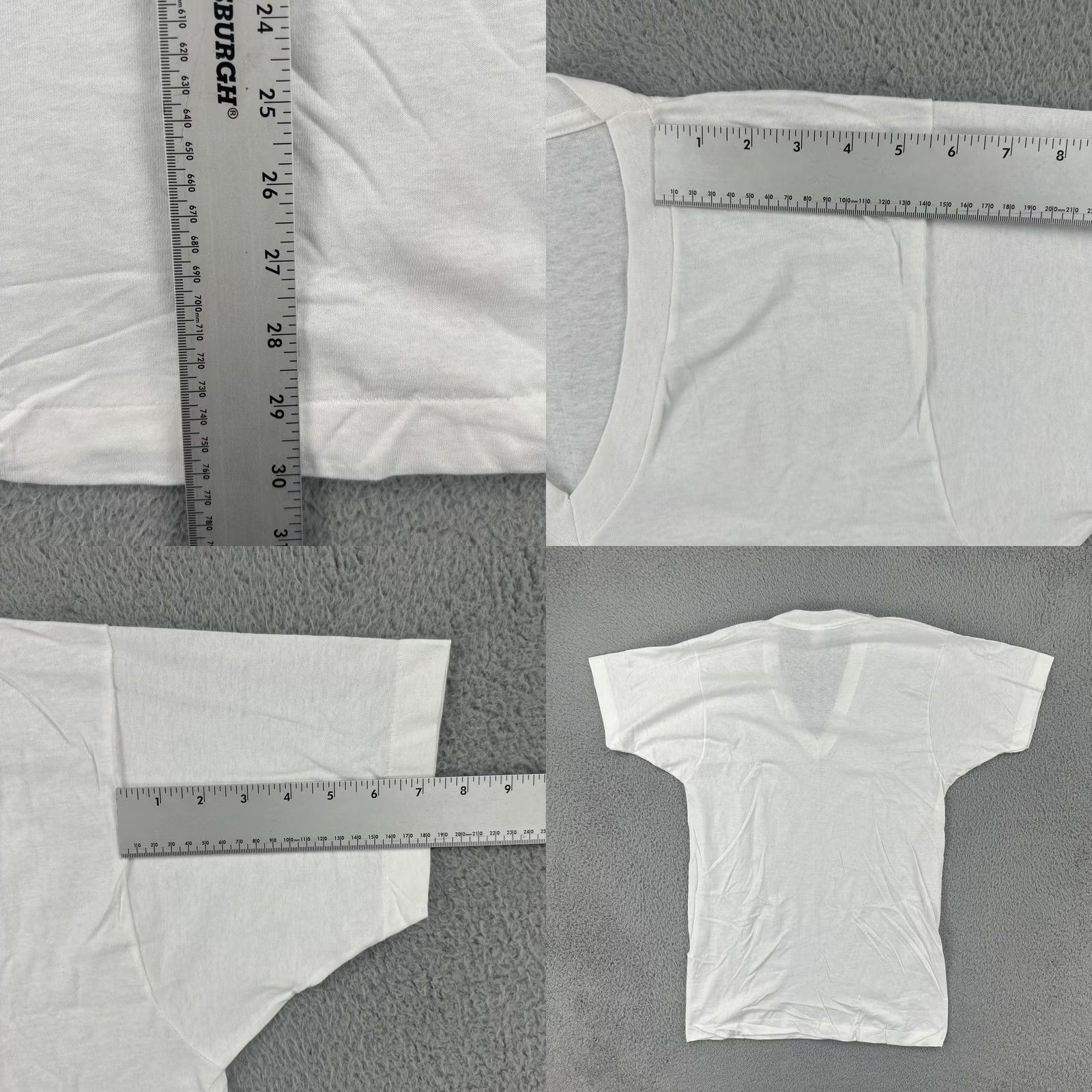 Fruit Of The Loom VINTAGE Fruit Of the Loom Adult Large White V Neck T Shirt Made In USA 1980s Size US L / EU 52-54 / 3 - 9 Thumbnail