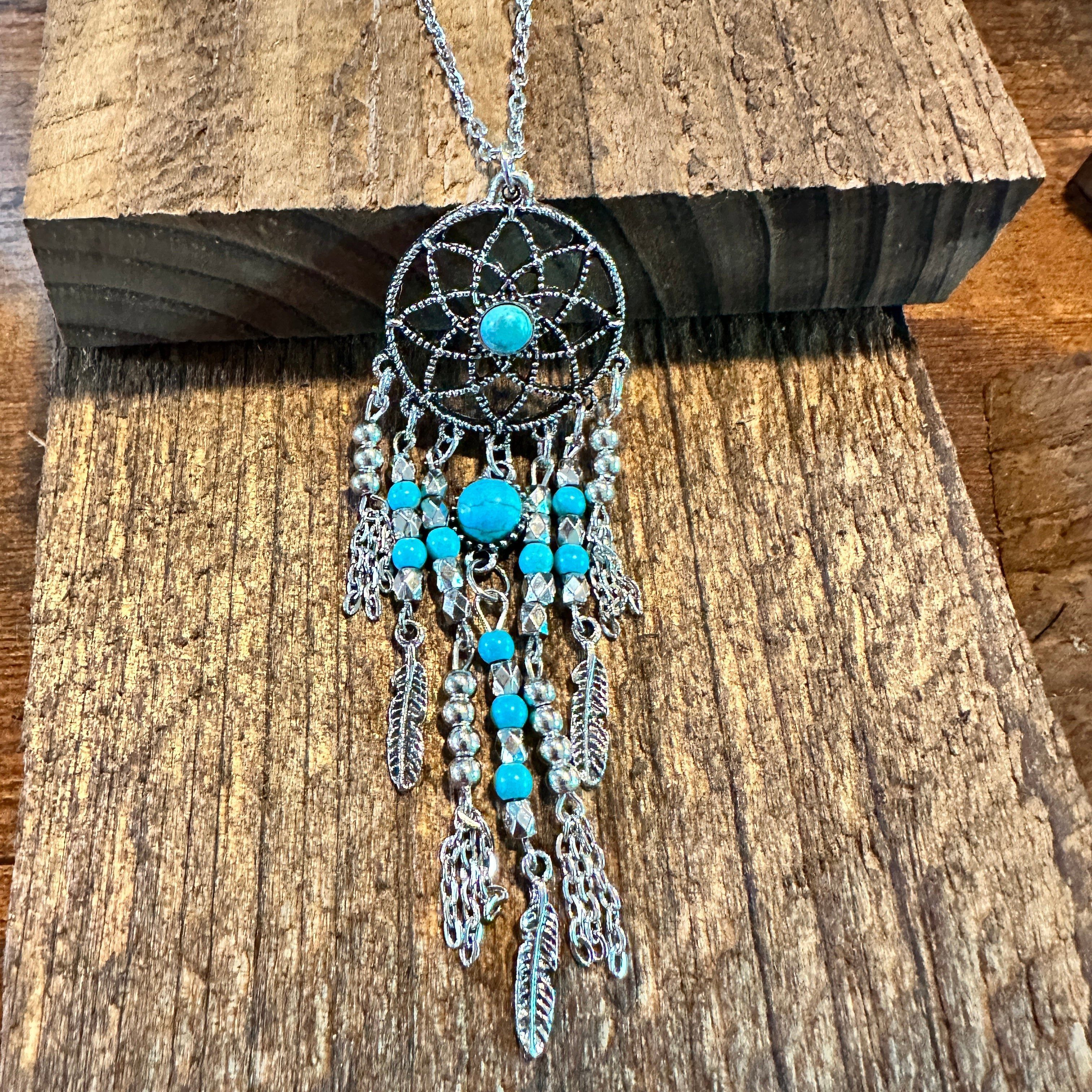 Other Turquoise Dream Catcher Tassel Necklace - Bohemian Native Am Size ONE SIZE - 5 Thumbnail