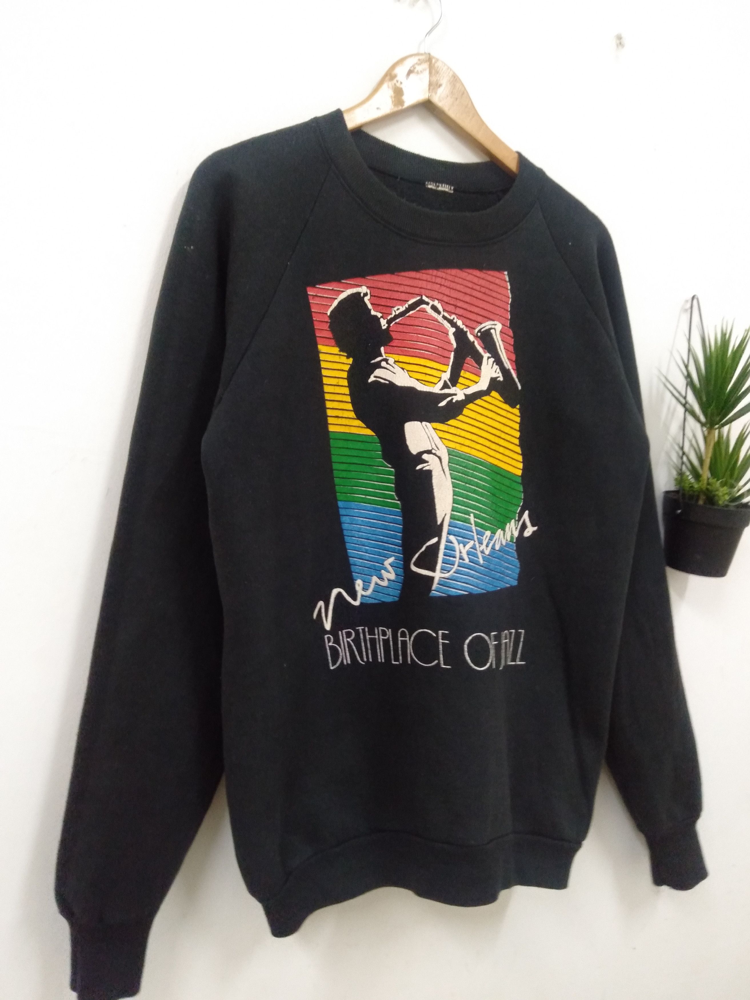 Band Tees Vintage 90s New Orlean Jazz rainbow graphic print sweatshirt Size US L / EU 52-54 / 3 - 5 Thumbnail