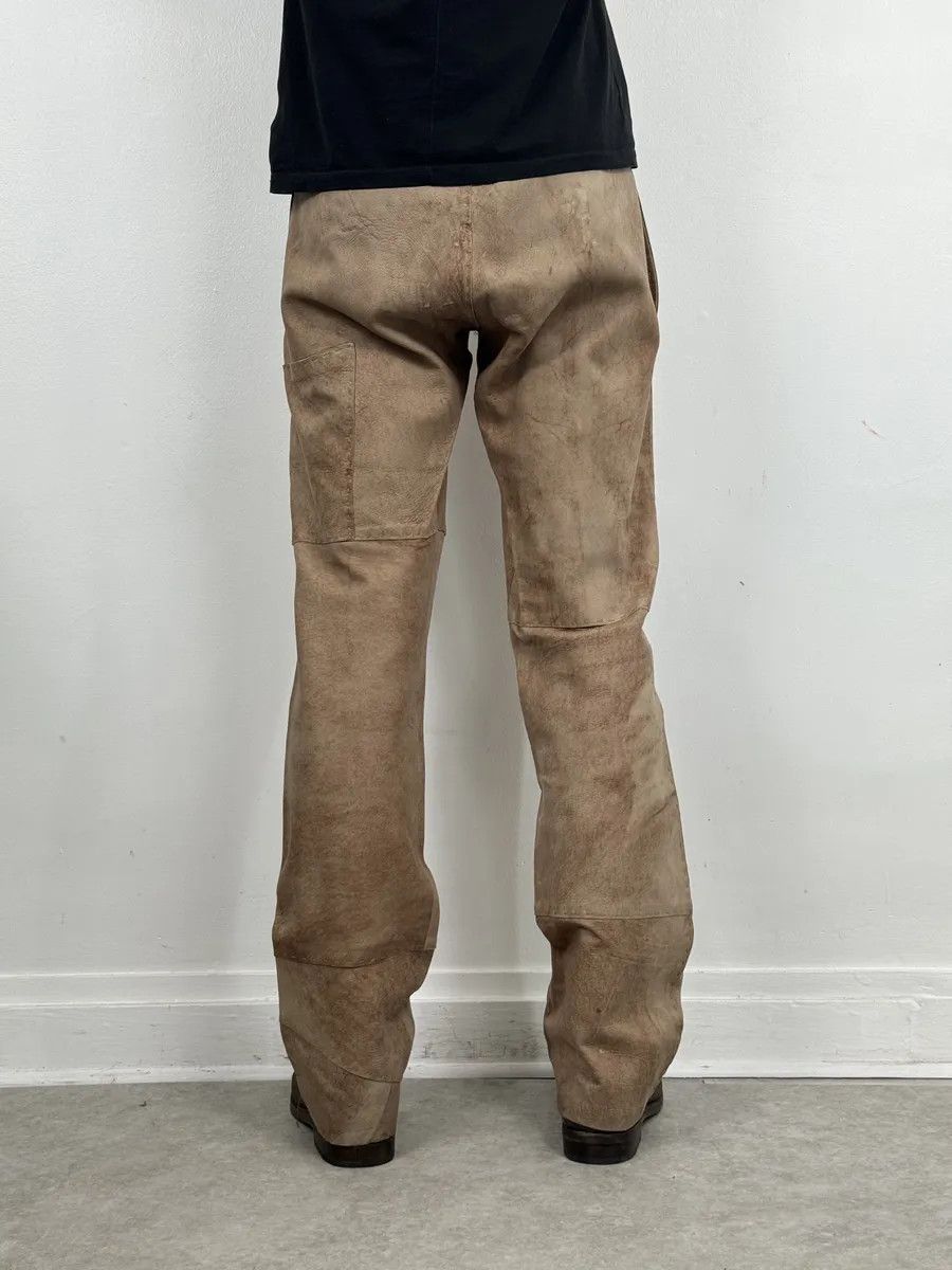 Dolce & Gabbana 2000s Dolce & Gabbana Brown Eroded Leather Pants Size US 31 - 4 Thumbnail