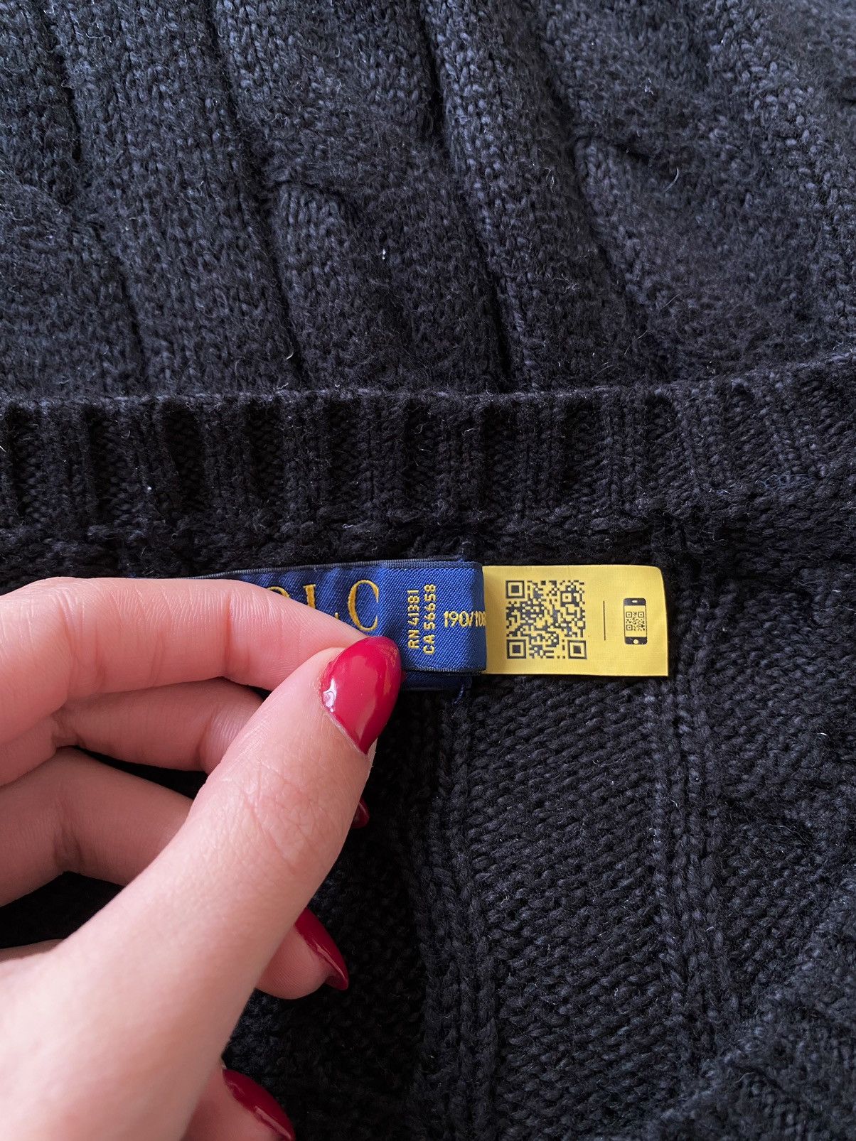 Polo Ralph Lauren Polo Ralph Lauren Cotton Black Cable-Knit Jumper Size: XXL Size US XXL / EU 58 / 5 - 10 Thumbnail