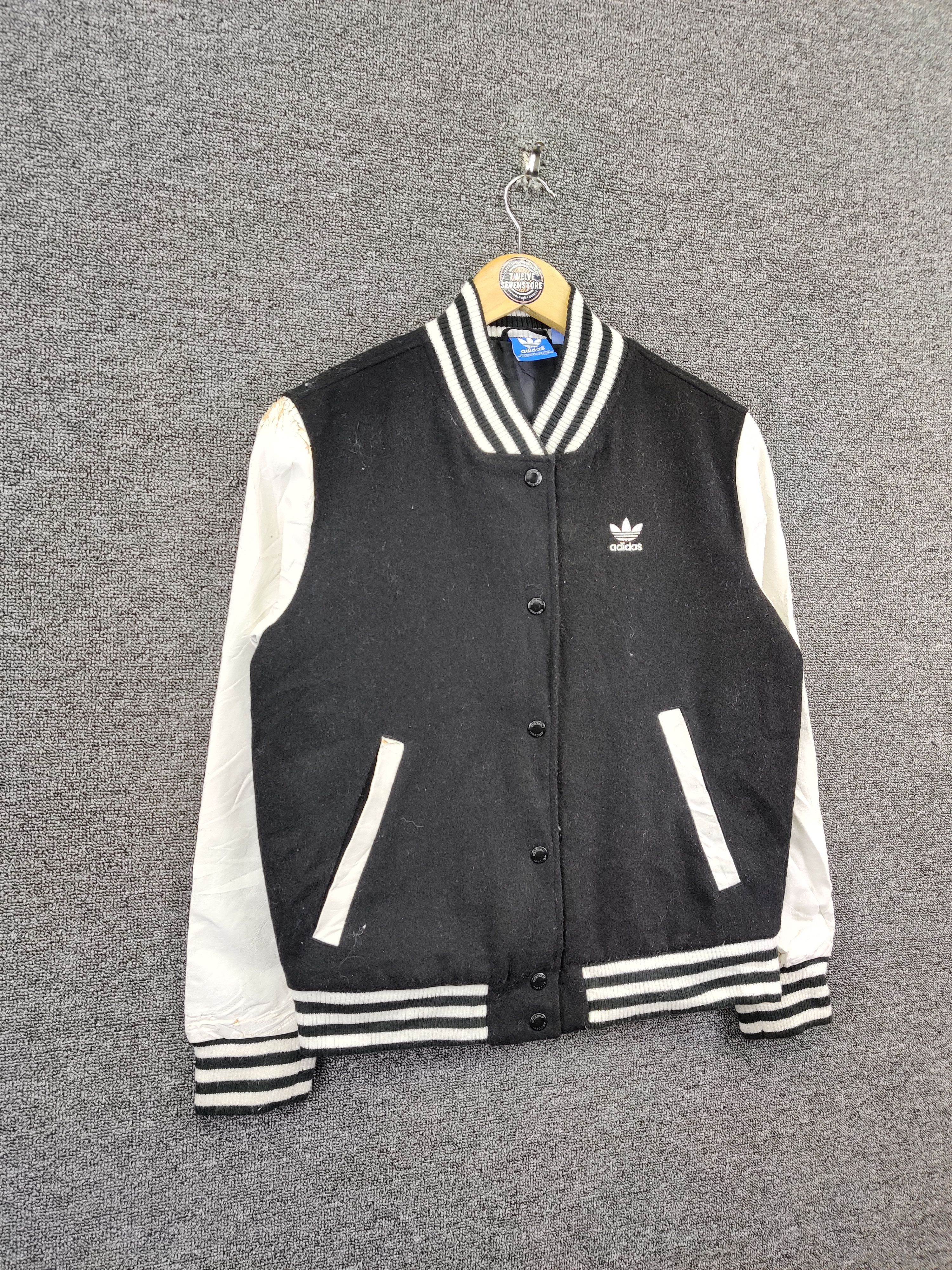 Adidas Vintage Adidas Big Logo Wool Varsity Jacket Size US M / EU 48-50 / 2 - 6 Thumbnail