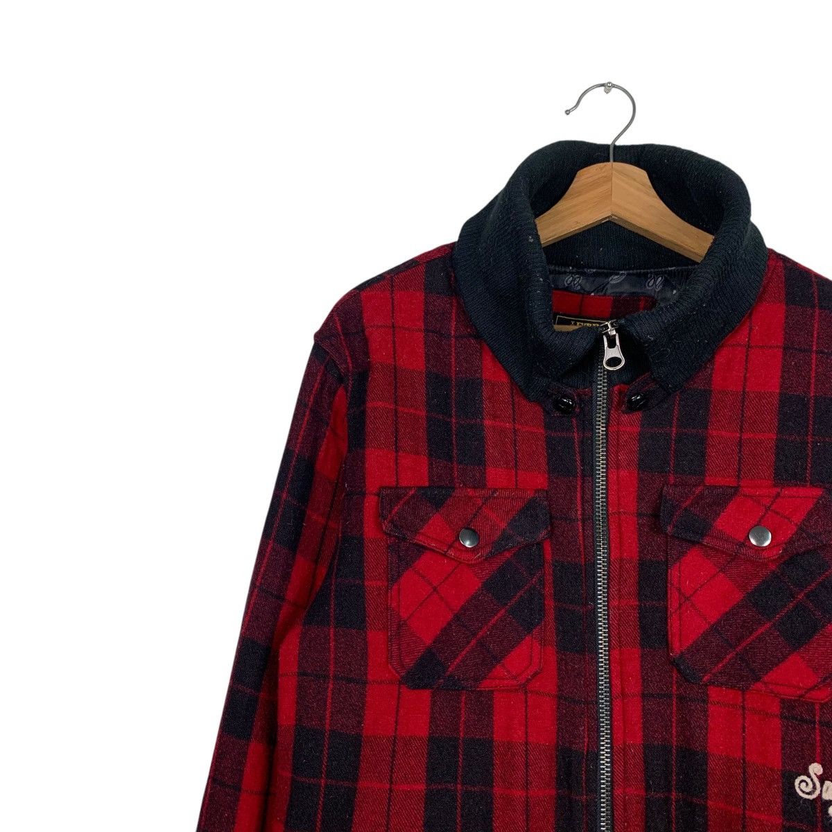 Japanese Brand ETBX Rude Boy Victim Big Logo Red Tartan Jacket #1852-C80 Size US S / EU 44-46 / 1 - 8 Thumbnail