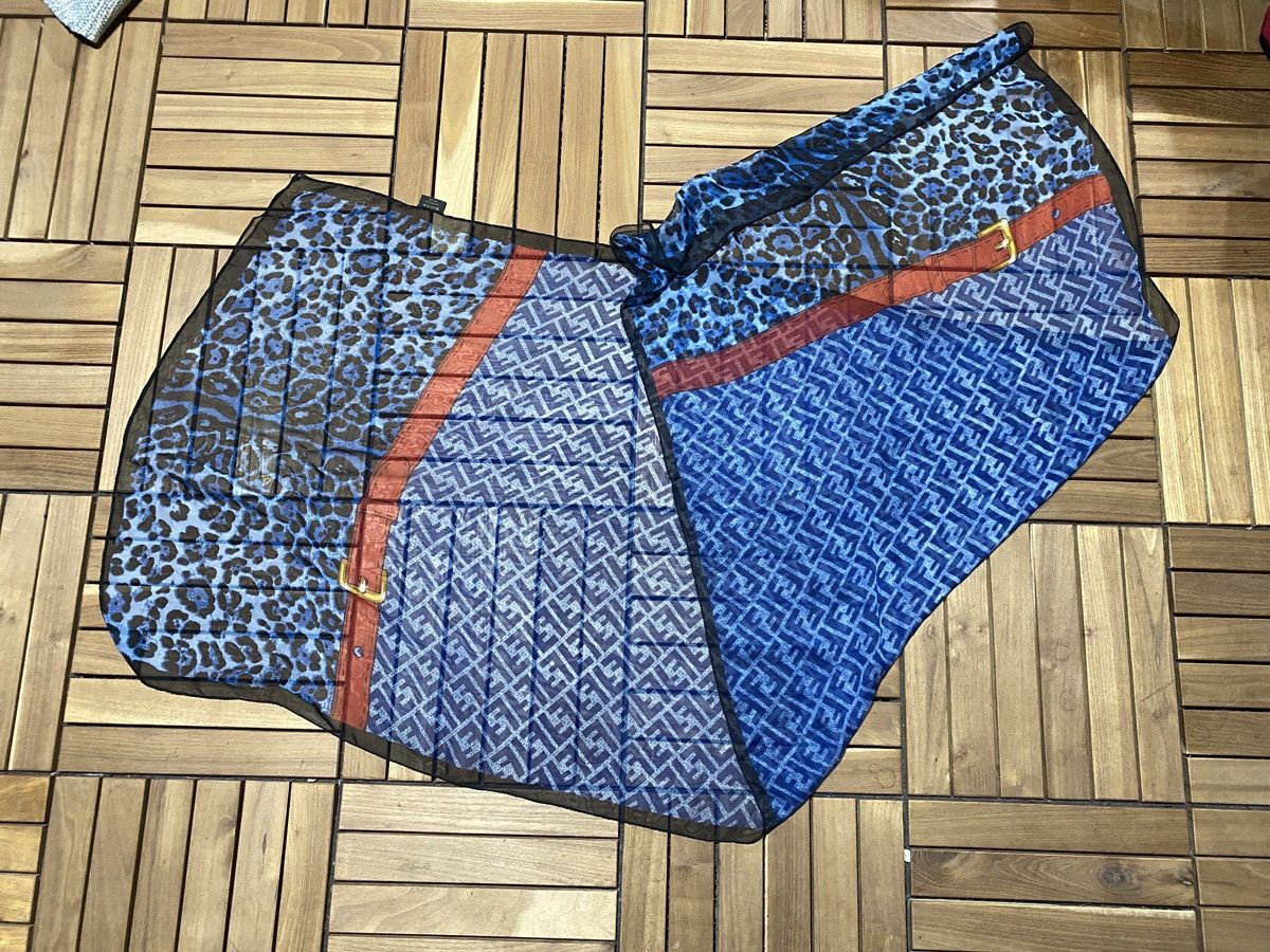 Fendi Fendi Blue Leopard FF Monogram Sheer Scarf / Pareo Y2K Size ONE SIZE - 3 Thumbnail