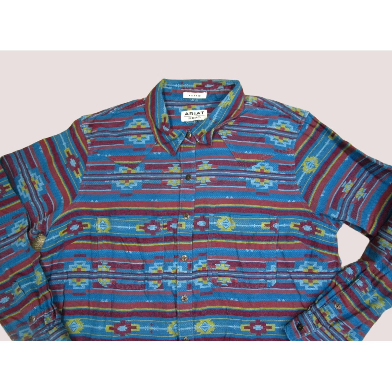Ariat Ariat Shirt Women XL Blue Aztec Geometric Western Long Sleeve Button-Up Shirt Mens? Size XL / US 12-14 / IT 48-50 - 1 Thumbnail