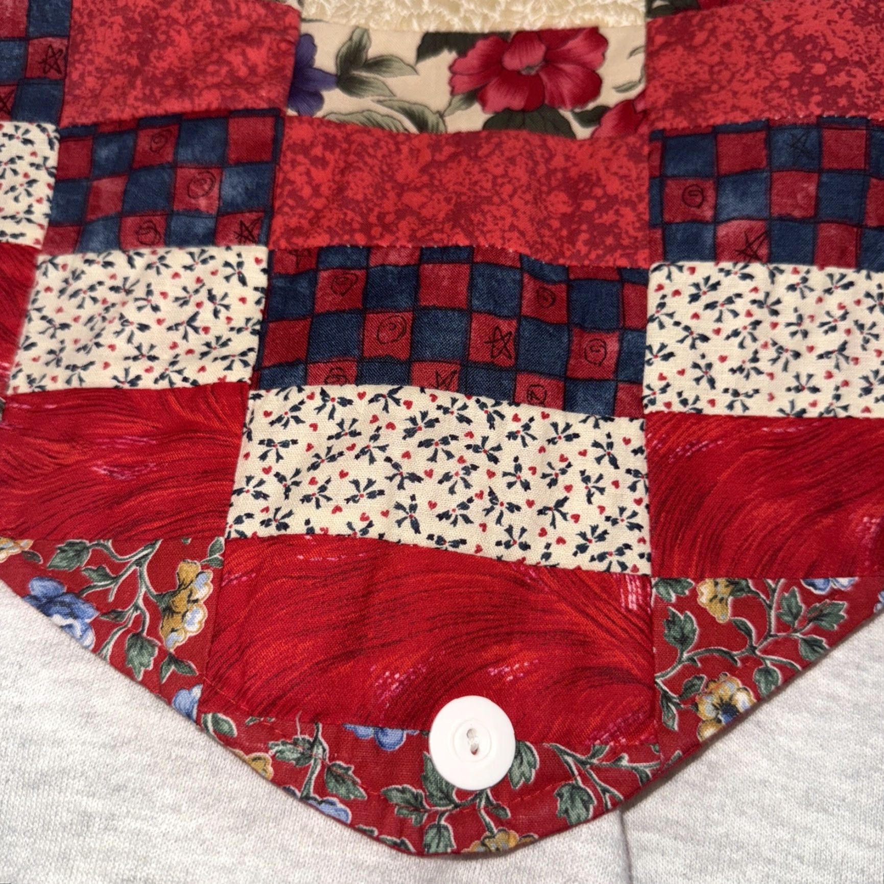 Jerzees VINTAGE JERZEES Cardigan Sweatshirt Gray XL Womens 1980s Grandma Cotton Polyester Quilt Scarf Cape USA Size XL / US 12-14 / IT 48-50 - 4 Thumbnail