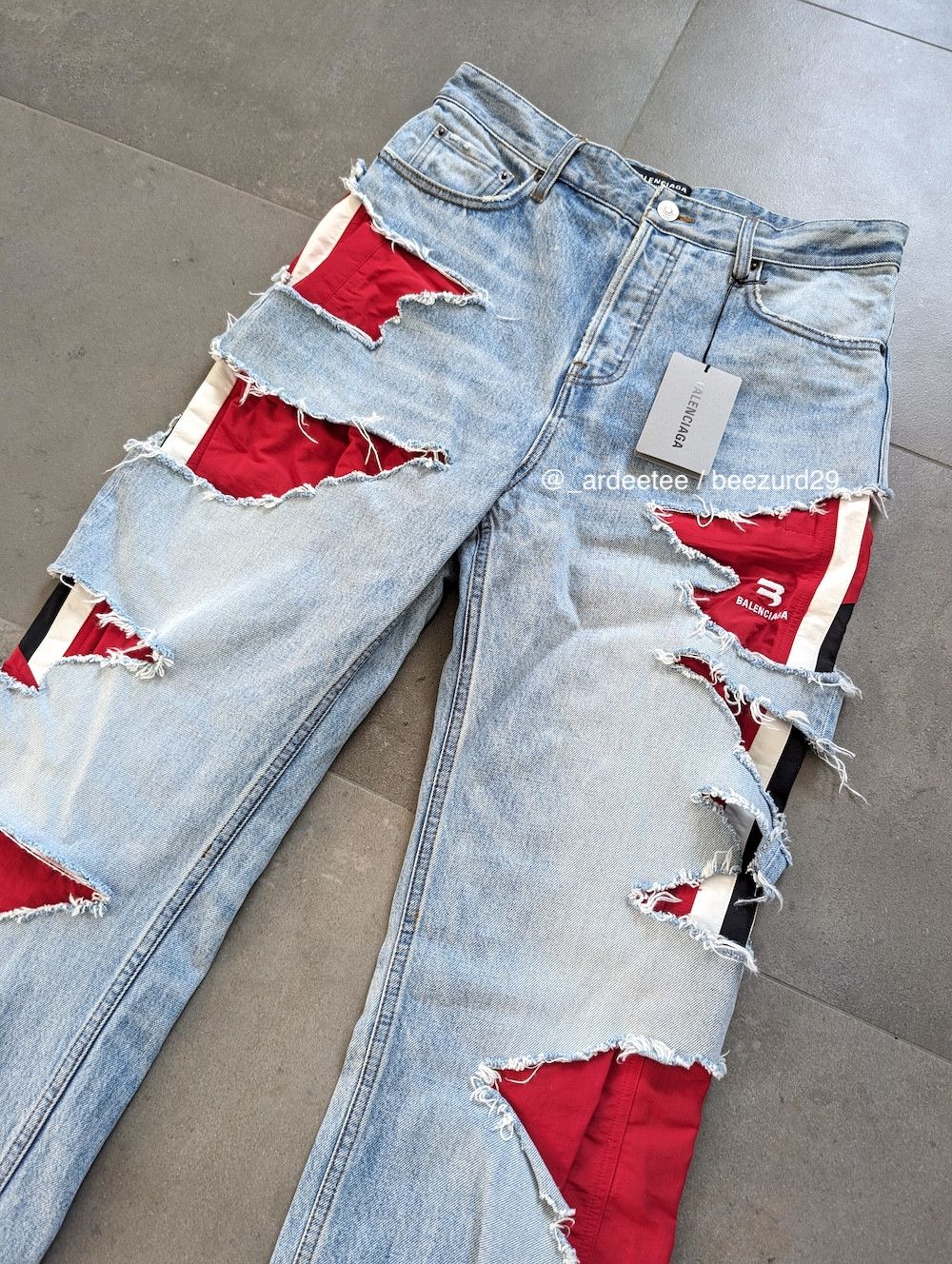 Balenciaga *NWT* SLASHED DENIM/TRACK PANTS HYBRID FW21 | Grailed