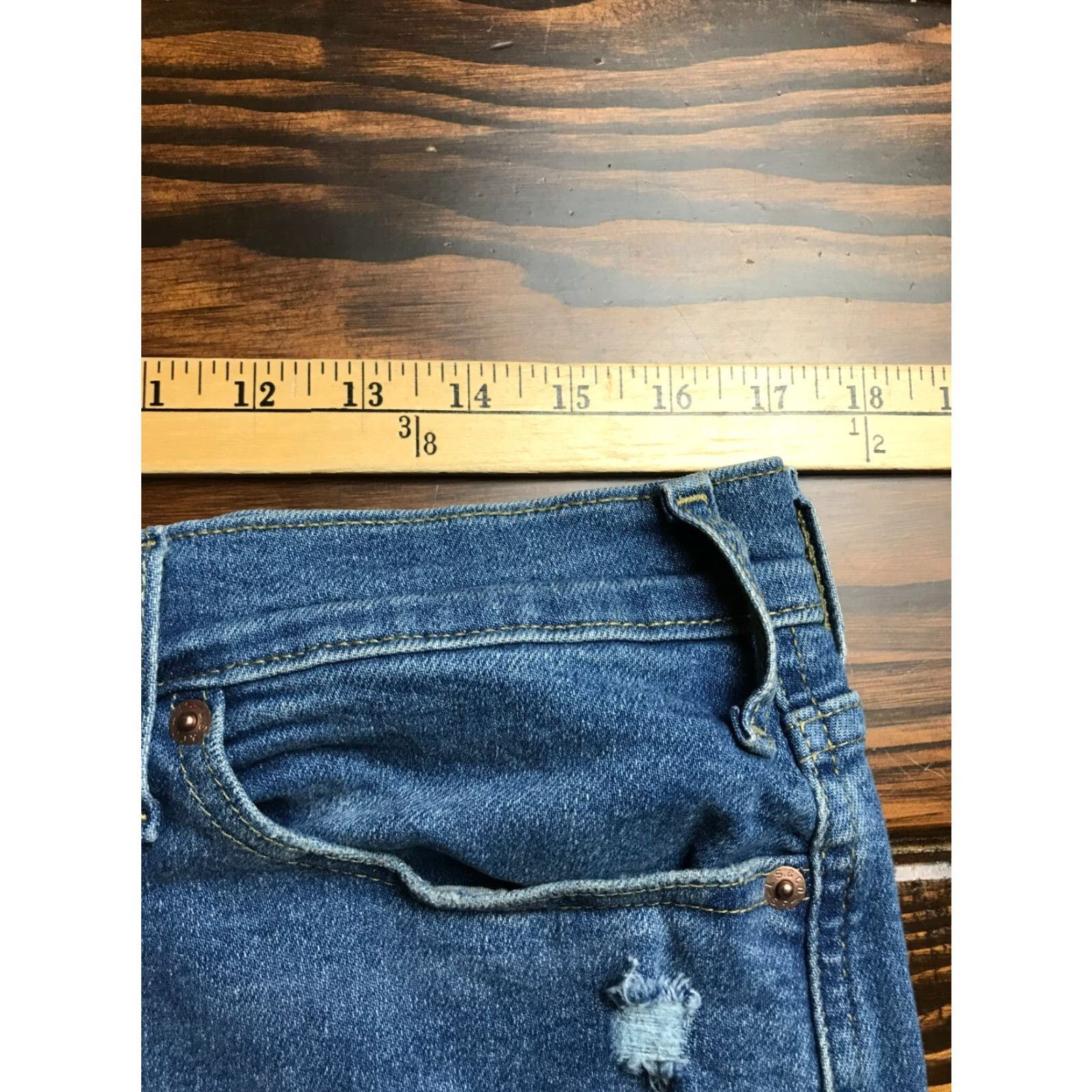 Levi's Levi's Jeans Women 16 High Rise Straight Heritage Distressed Blue Denim Womens Size 38" / US 16 / IT 52 - 3 Thumbnail