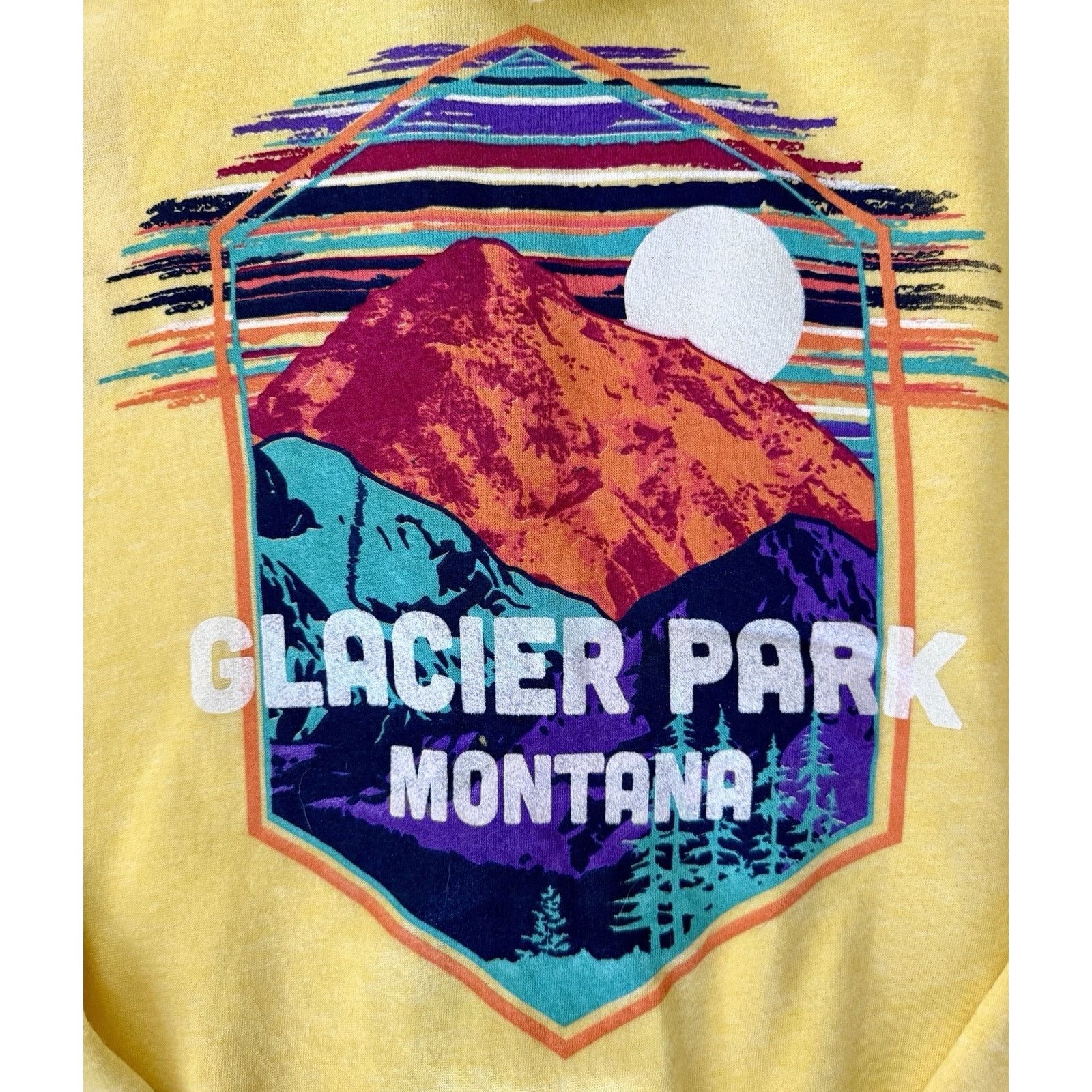 Other Glacier Park Montana Yellow Medium Hoodie Zip Up Sweatshirt Size M / US 6-8 / IT 42-44 - 9 Thumbnail