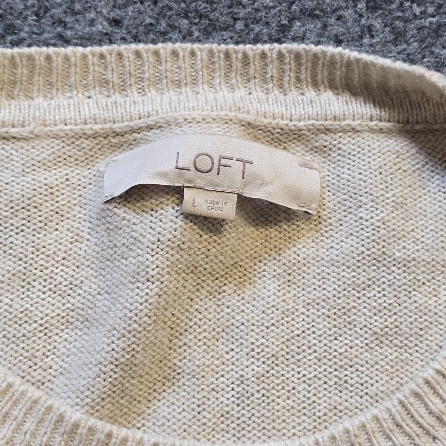 Loft LOFT Sweater Womens Large Beige Floral Embro embroidered Cottage Casual Pullover Knit Lightweight Round Neck Long Sleeve Size L / US 10 / IT 46 - 5 Thumbnail